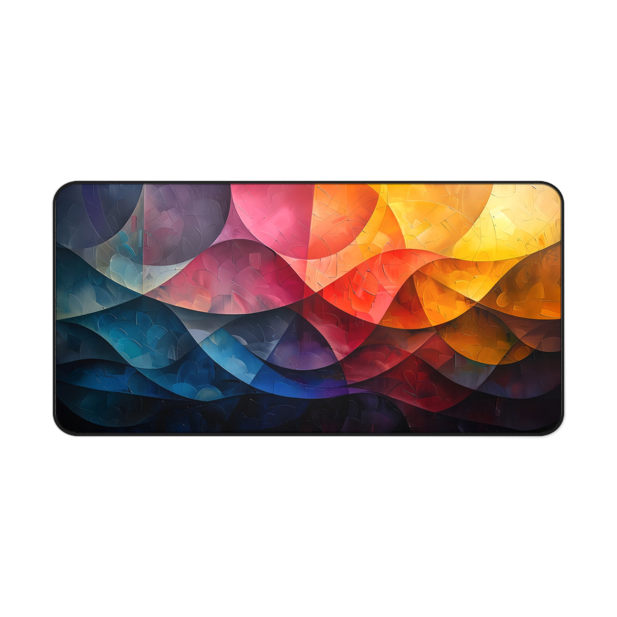 Abstract Color Wave Desk Mat