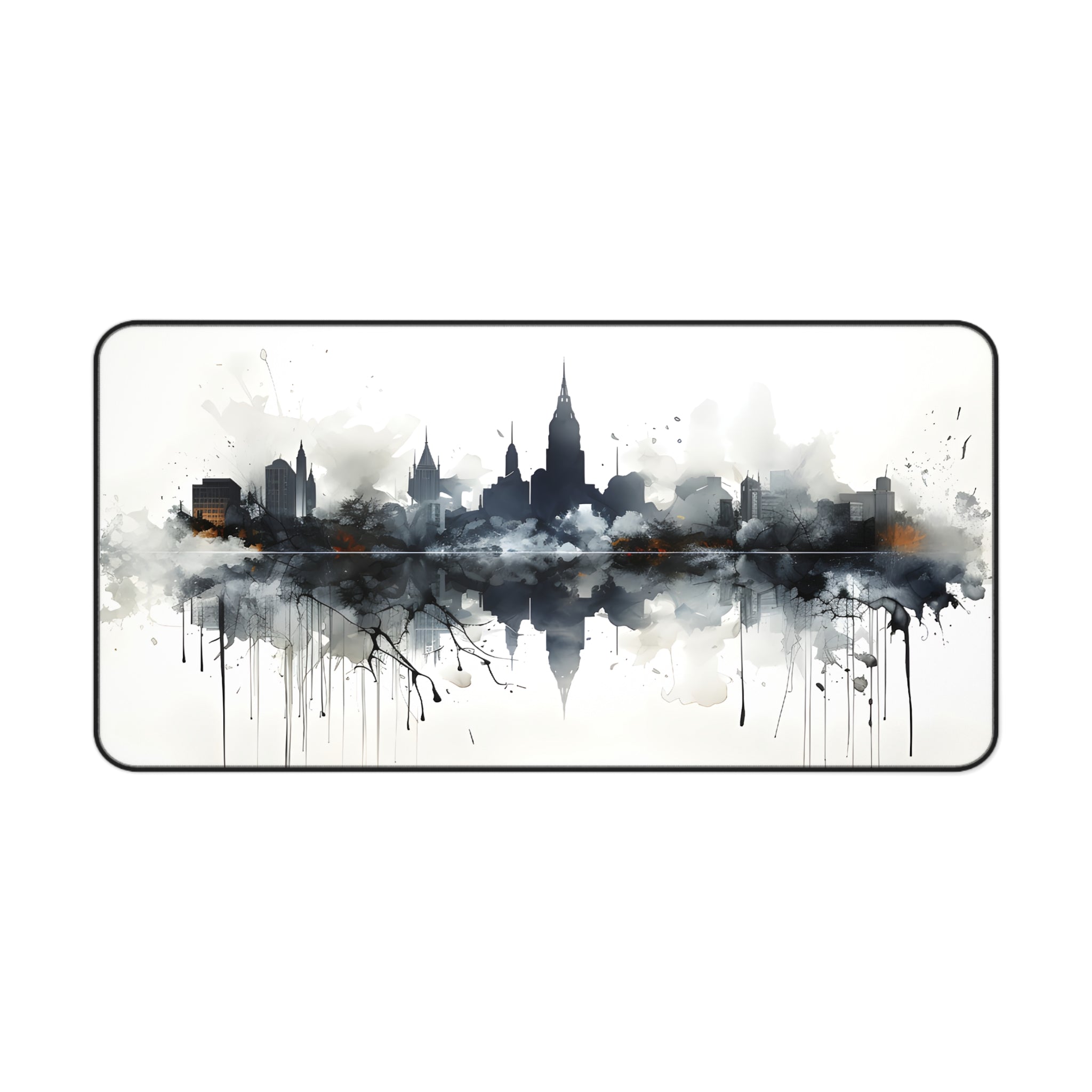 Cityscape Watercolor Desk Mat