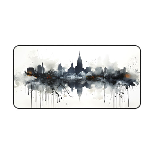 Cityscape Watercolor Desk Mat