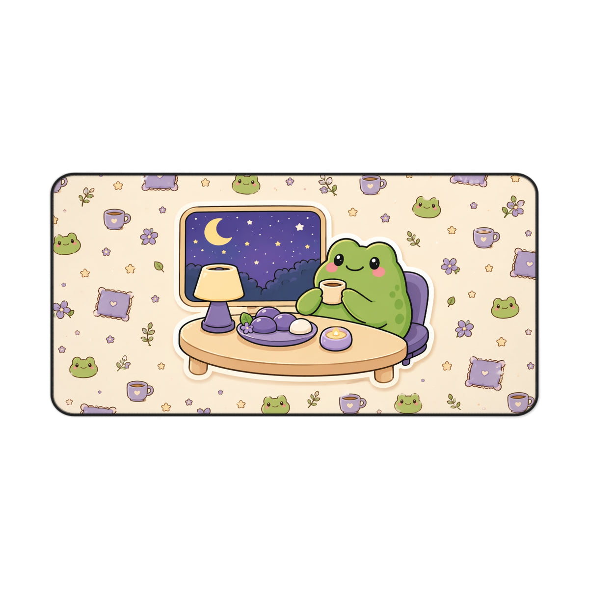 Cute Frog Night Desk Mat
