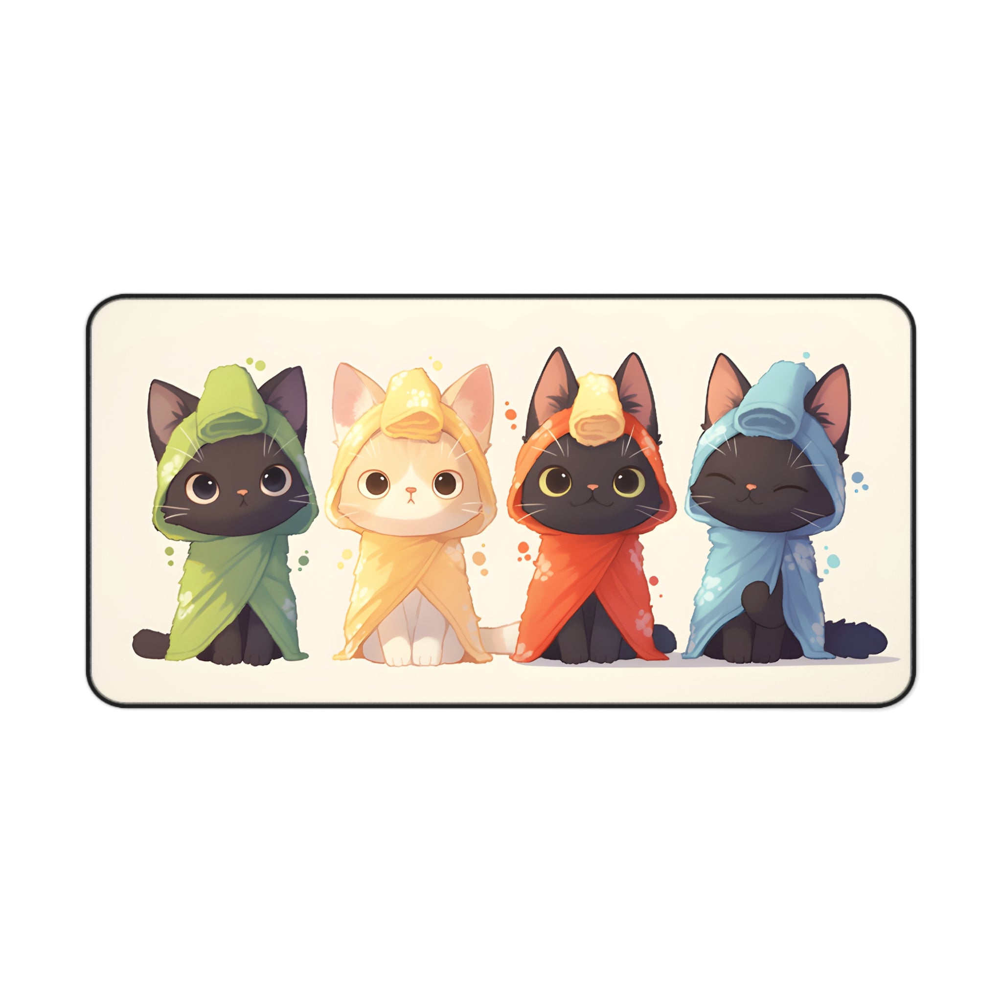 Cute Hooded Kittens Desk Mat