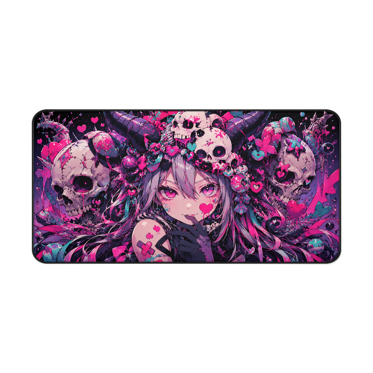 Anime Gothic Skull Girl Desk Mat