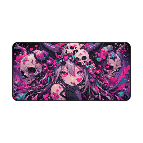 Anime Gothic Skull Girl Desk Mat