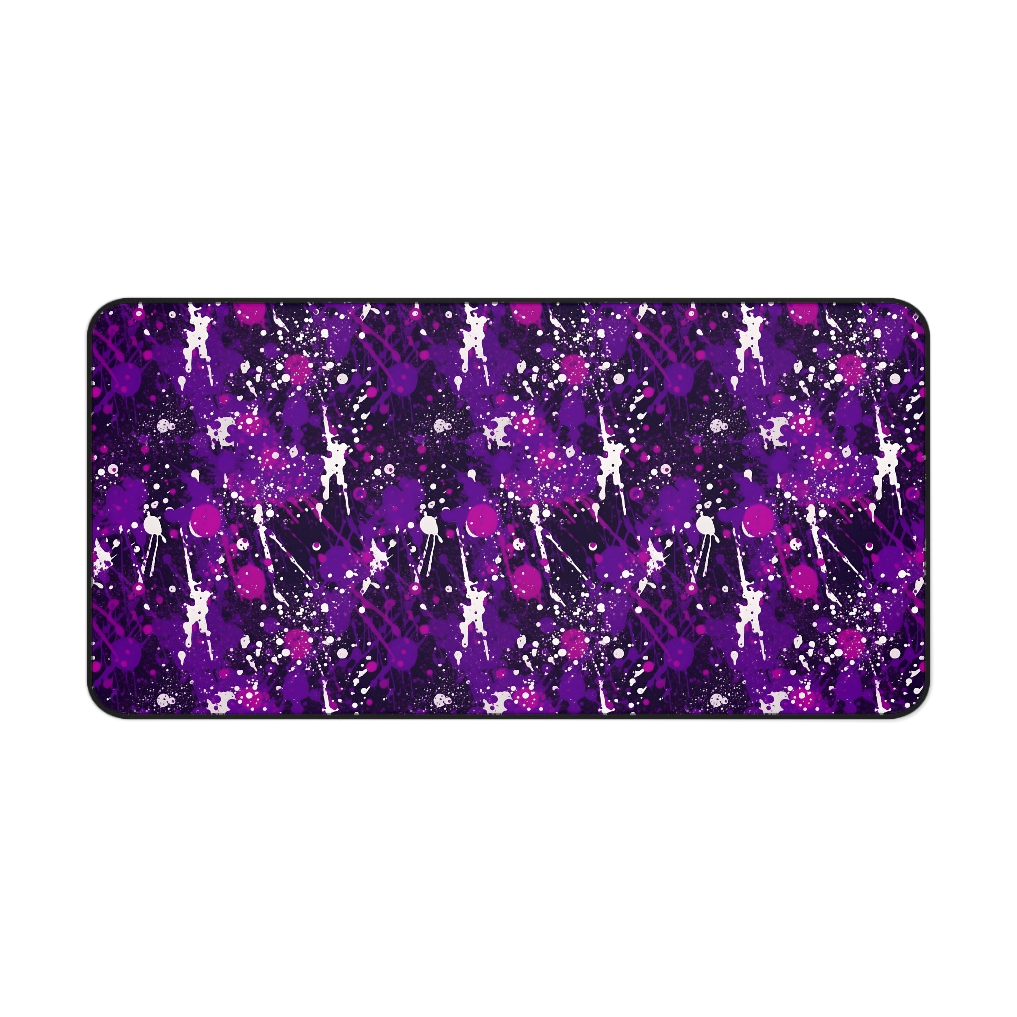 Purple Paint Splatter Desk Mat