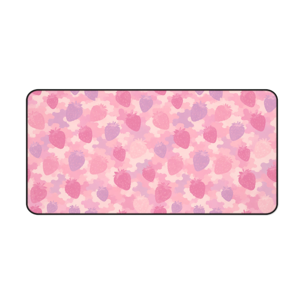 Pink Strawberry Pattern Desk Mat