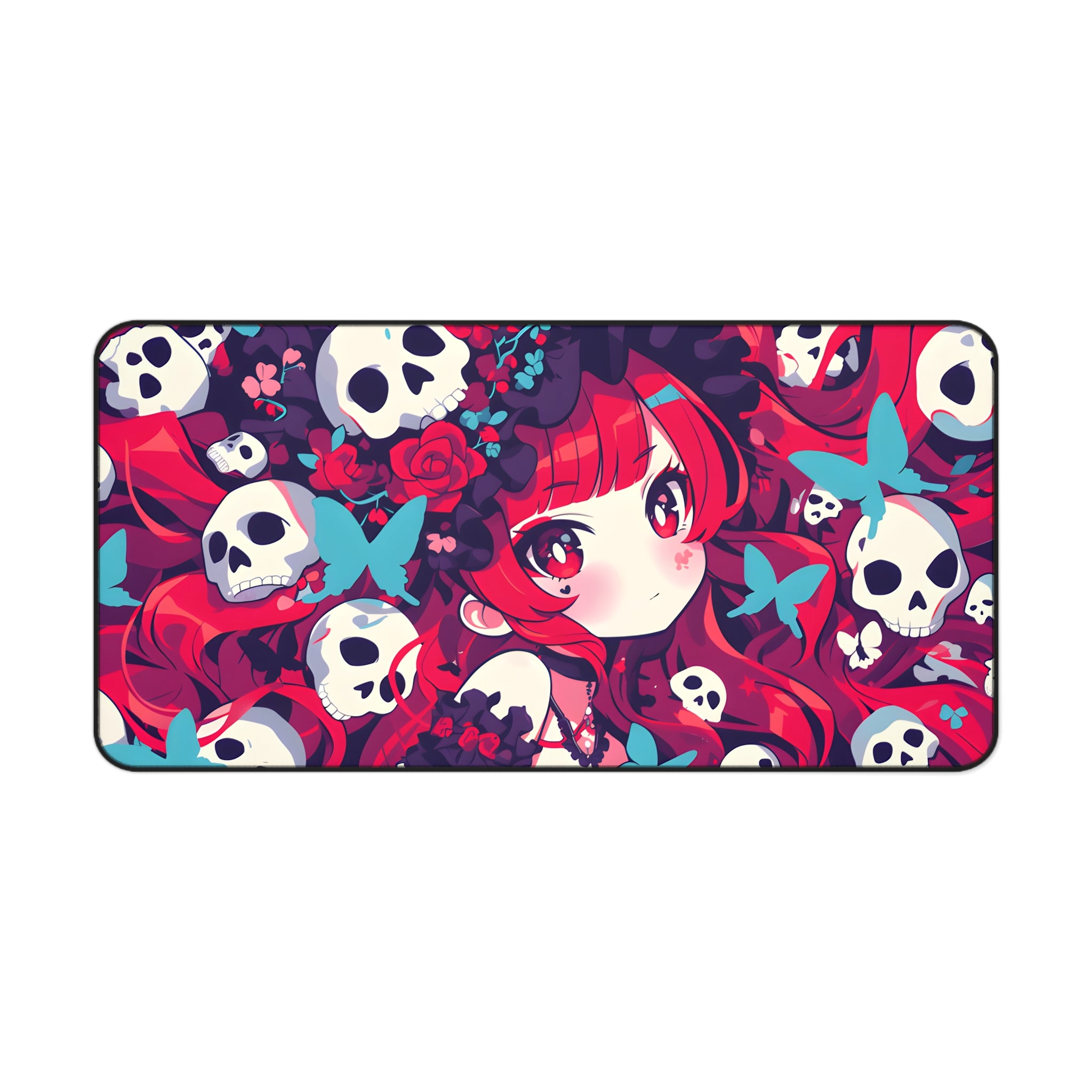 Crimson Bloom Desk Mat