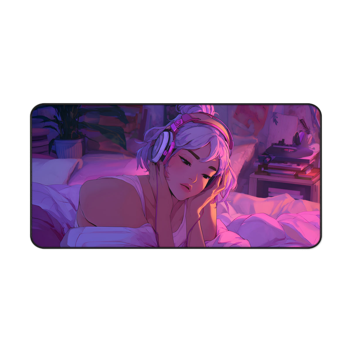 Aesthetic Music Girl Desk Mat