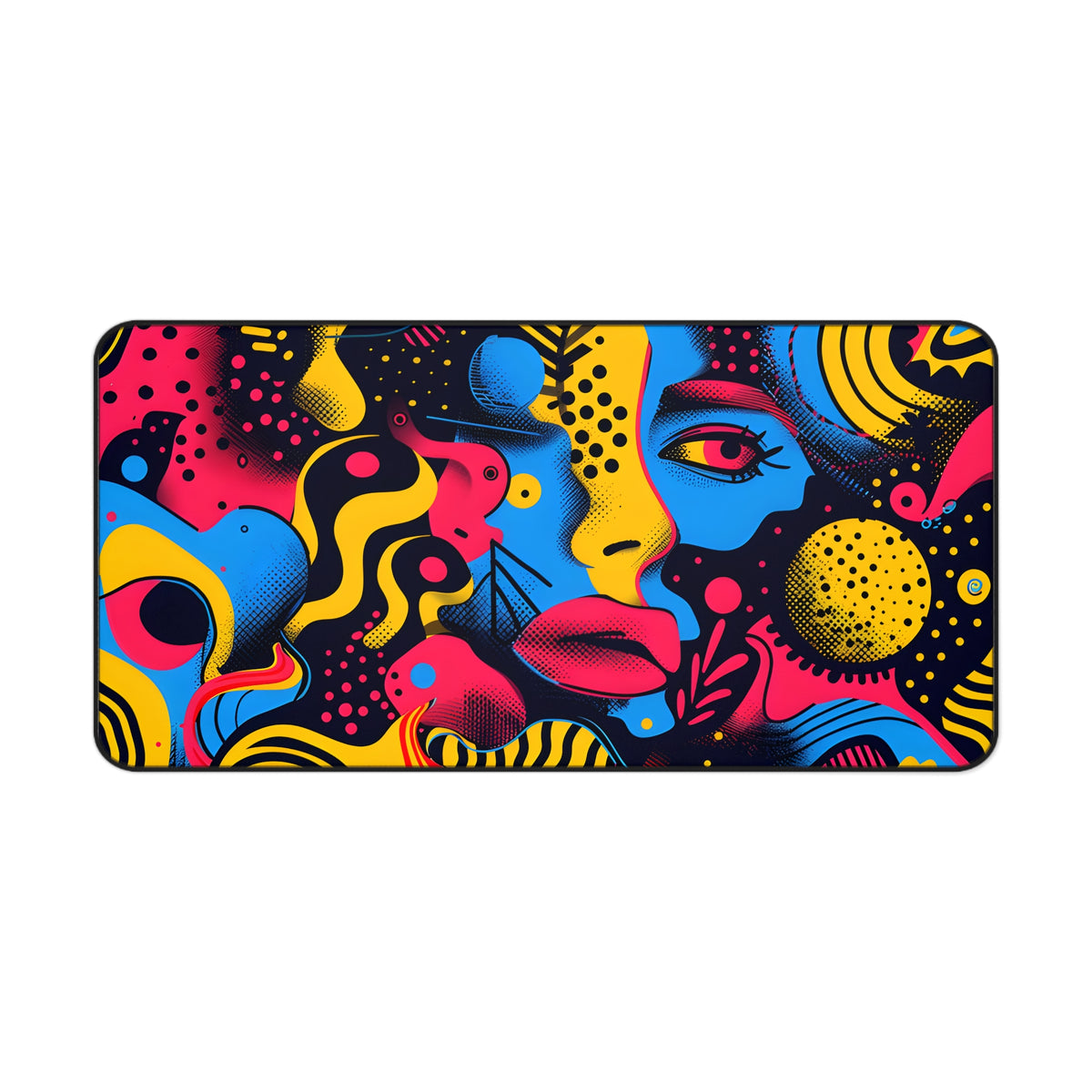Vibrant Pop Art Face Desk Mat