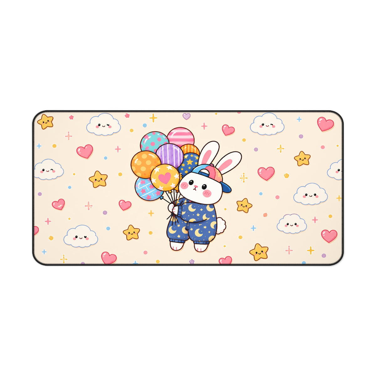 Cute Bunny Balloon Desk Mat