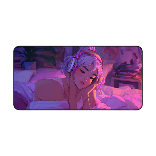 Aesthetic Music Girl Desk Mat