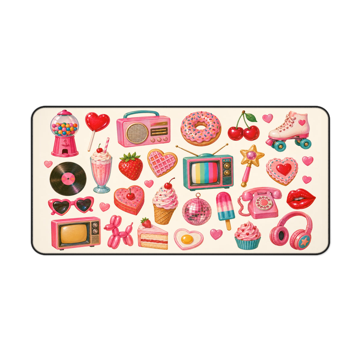 Retro Sticker Collage Desk Mat