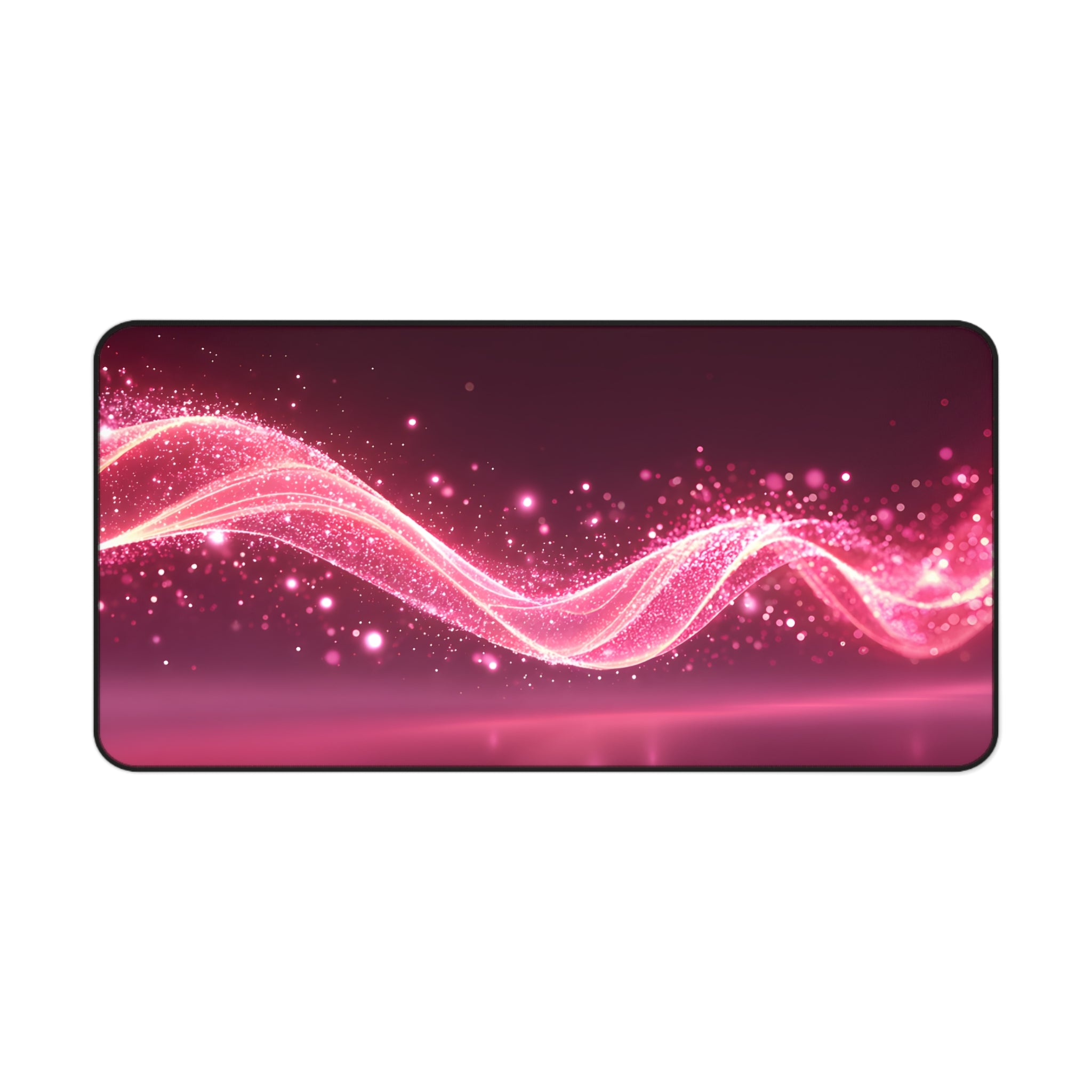 Pink Sparkle Wave Desk Mat