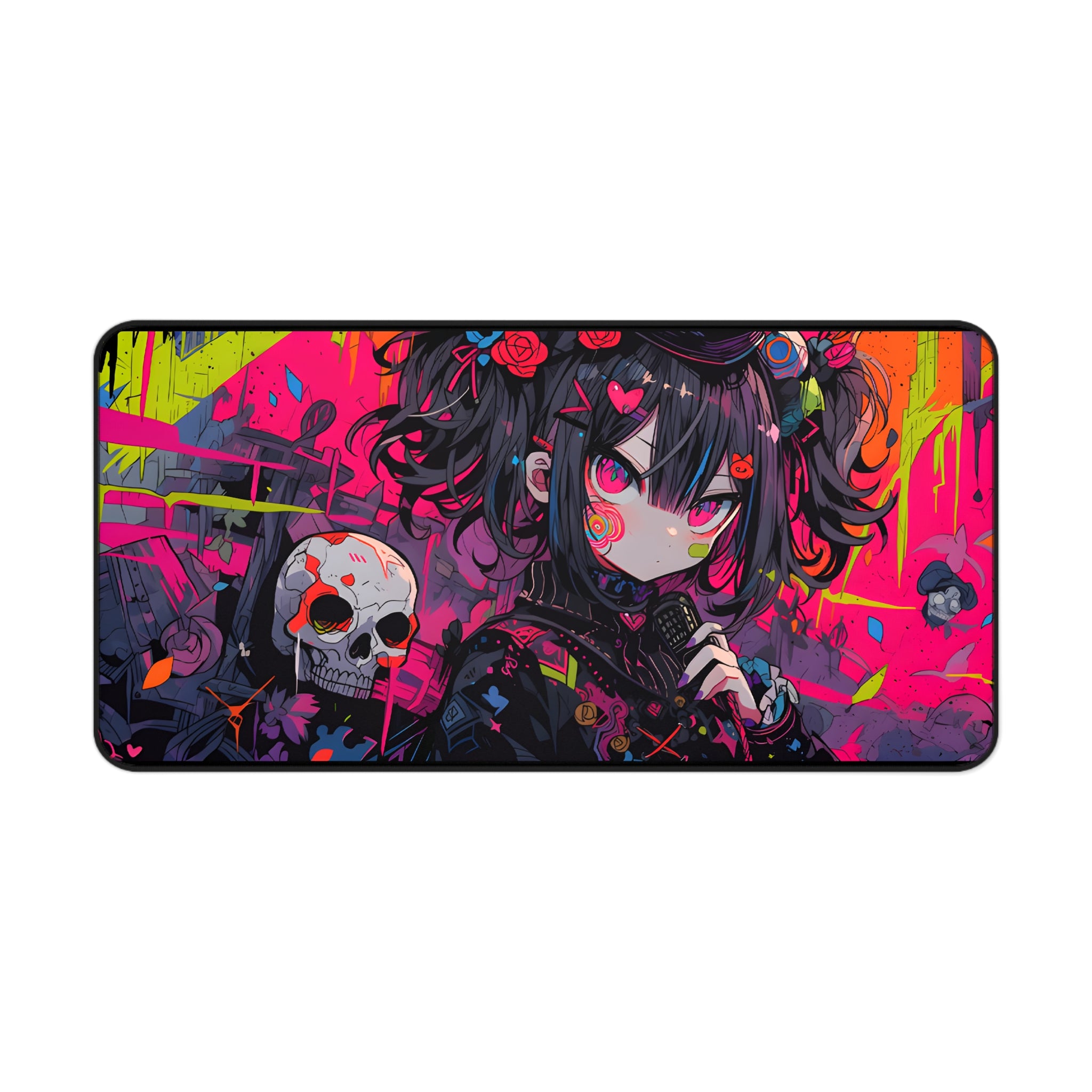 Dark Girl Skull Desk Mat