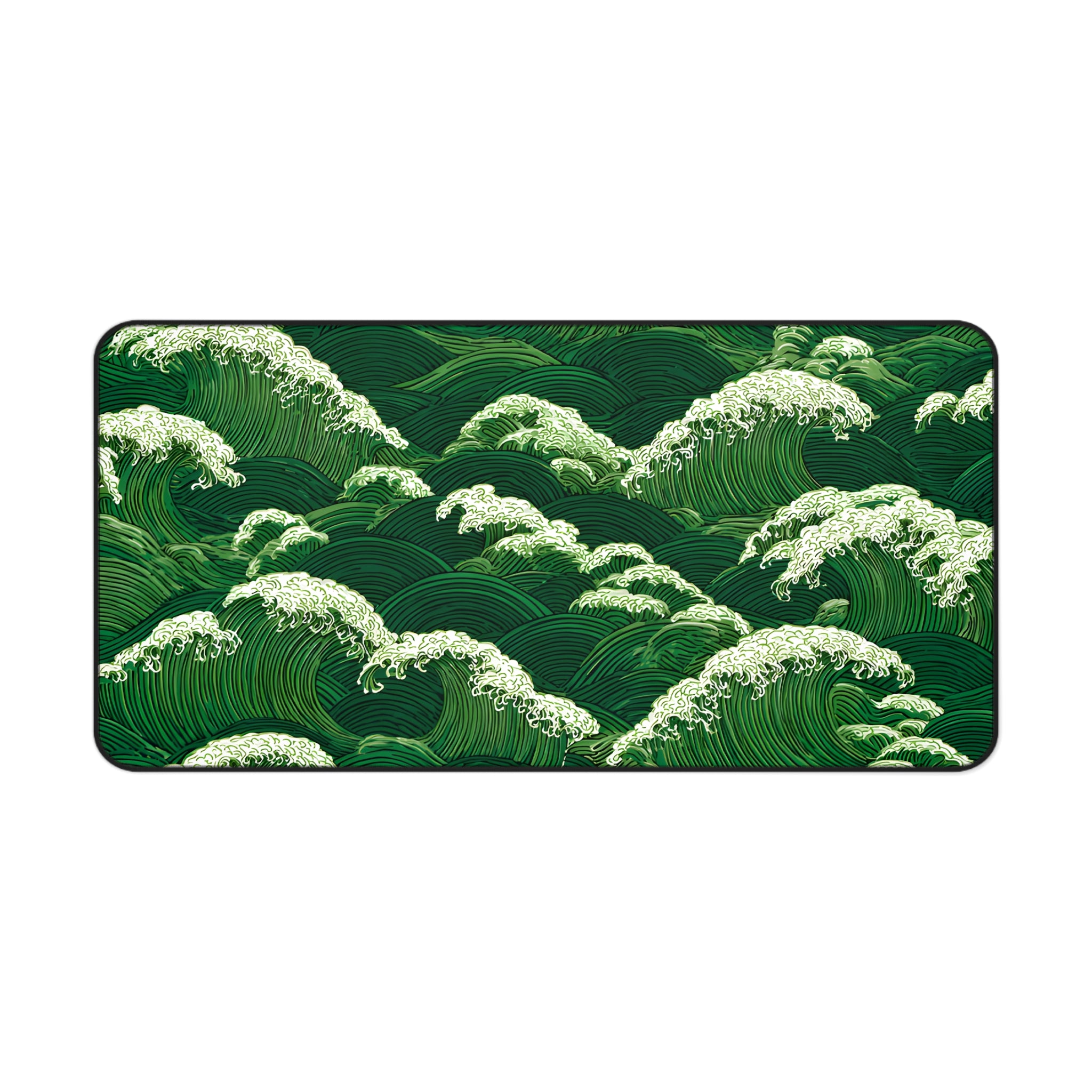 Green Ocean Wave Desk Mat