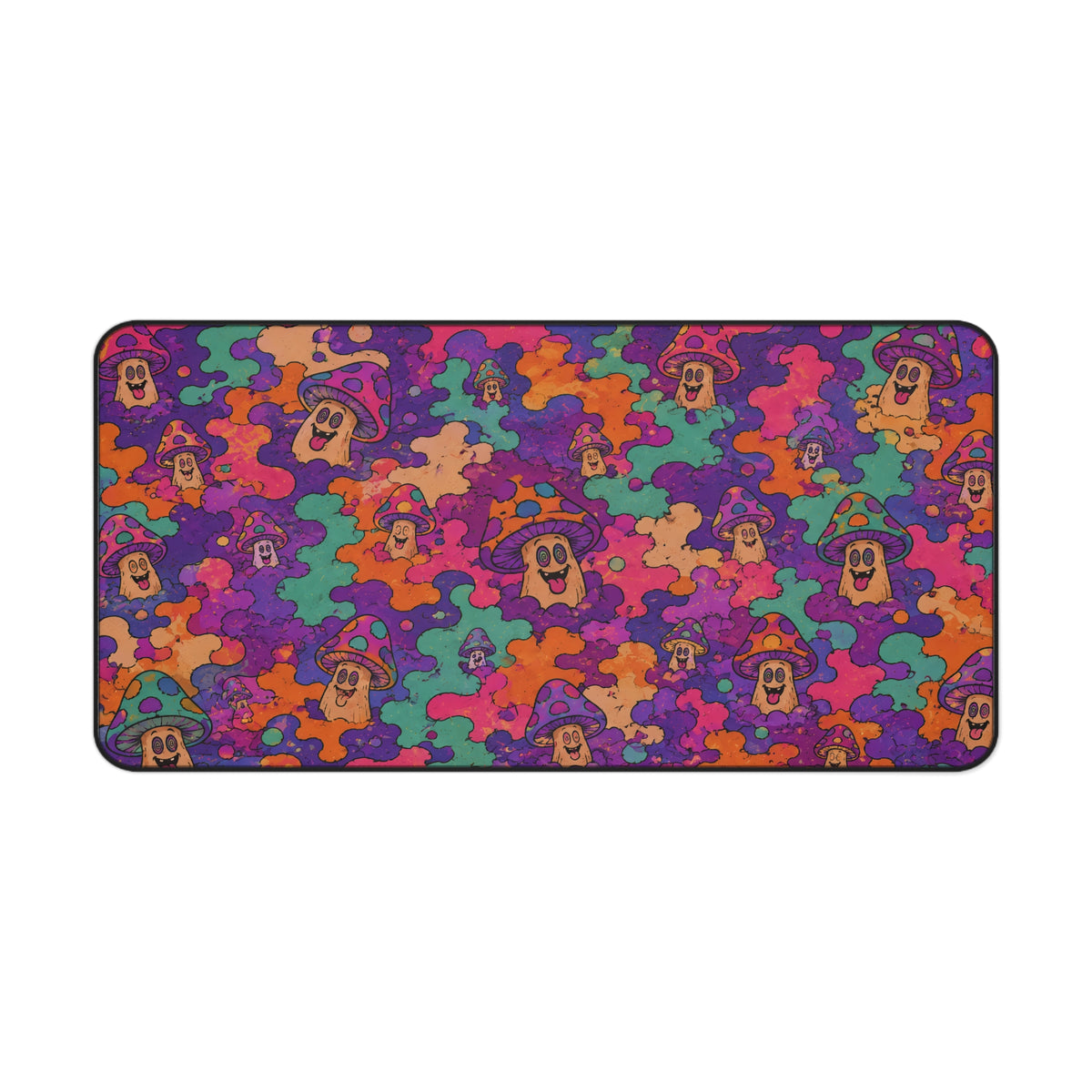 Colorful Mushroom Camo Desk Mat