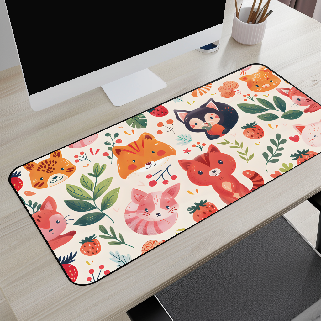 Cute Woodland Animals Desk Mat