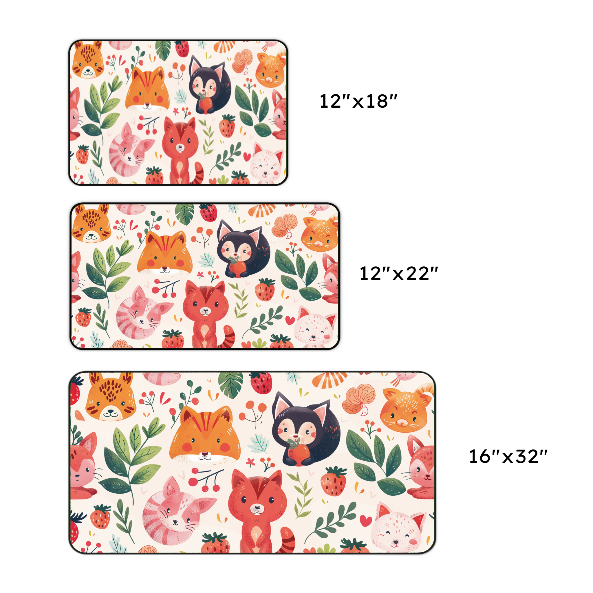 Cute Woodland Animals Desk Mat