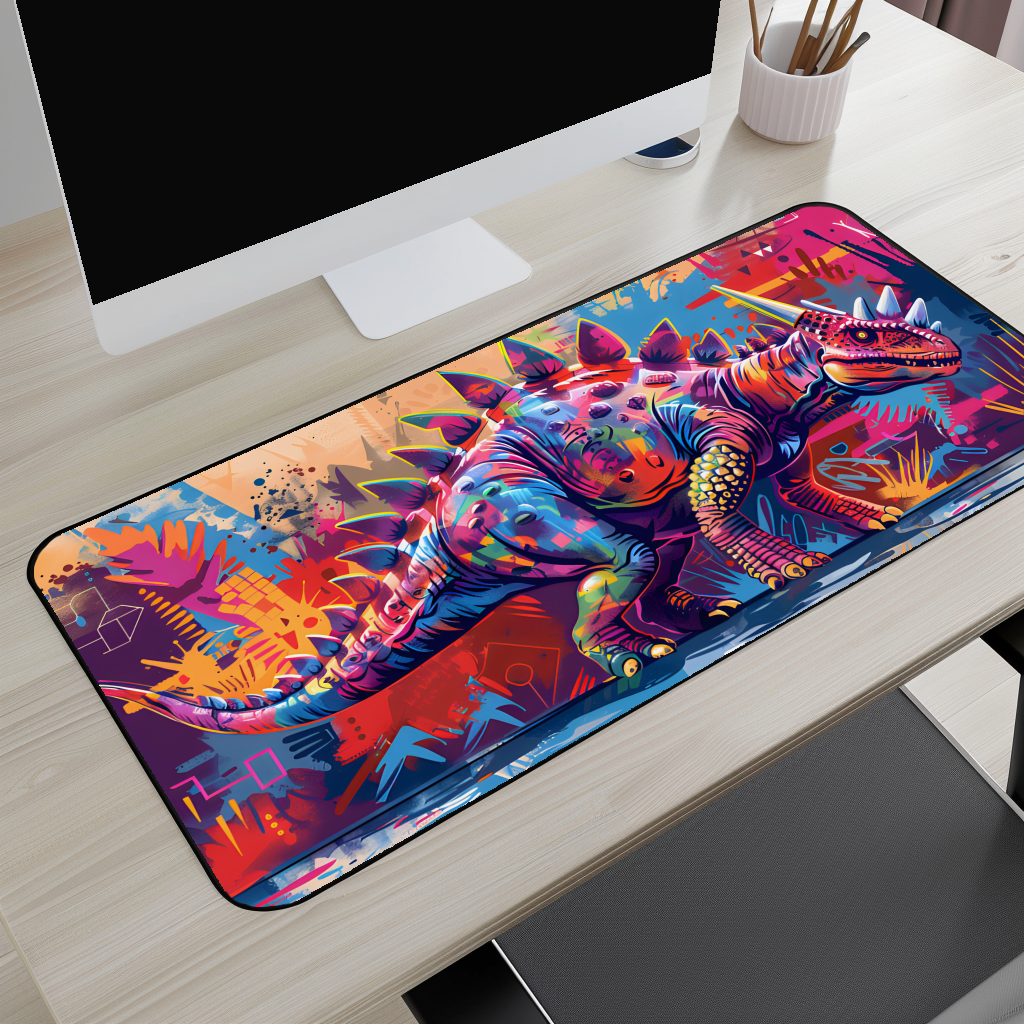 Colorful Graffiti Dinosaur Desk Mat