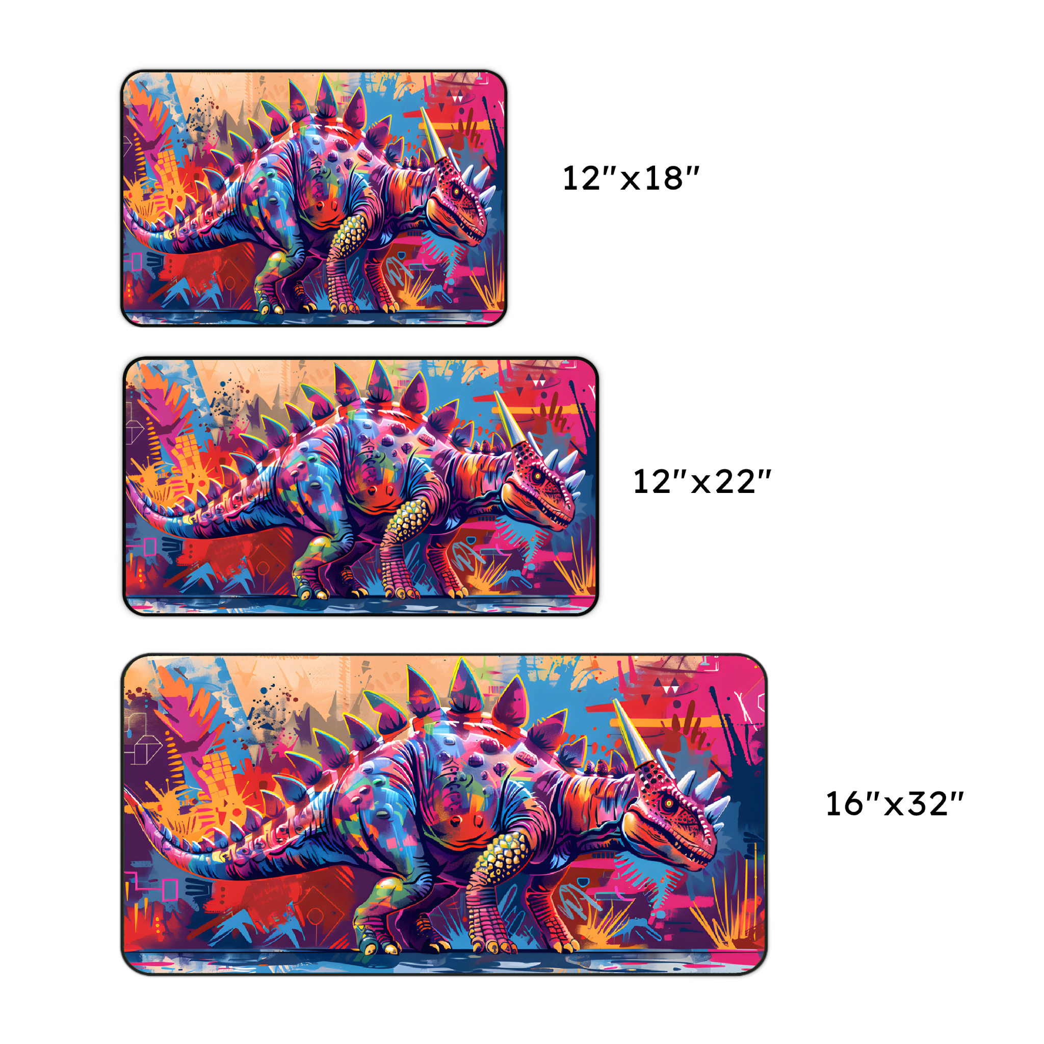 Colorful Graffiti Dinosaur Desk Mat