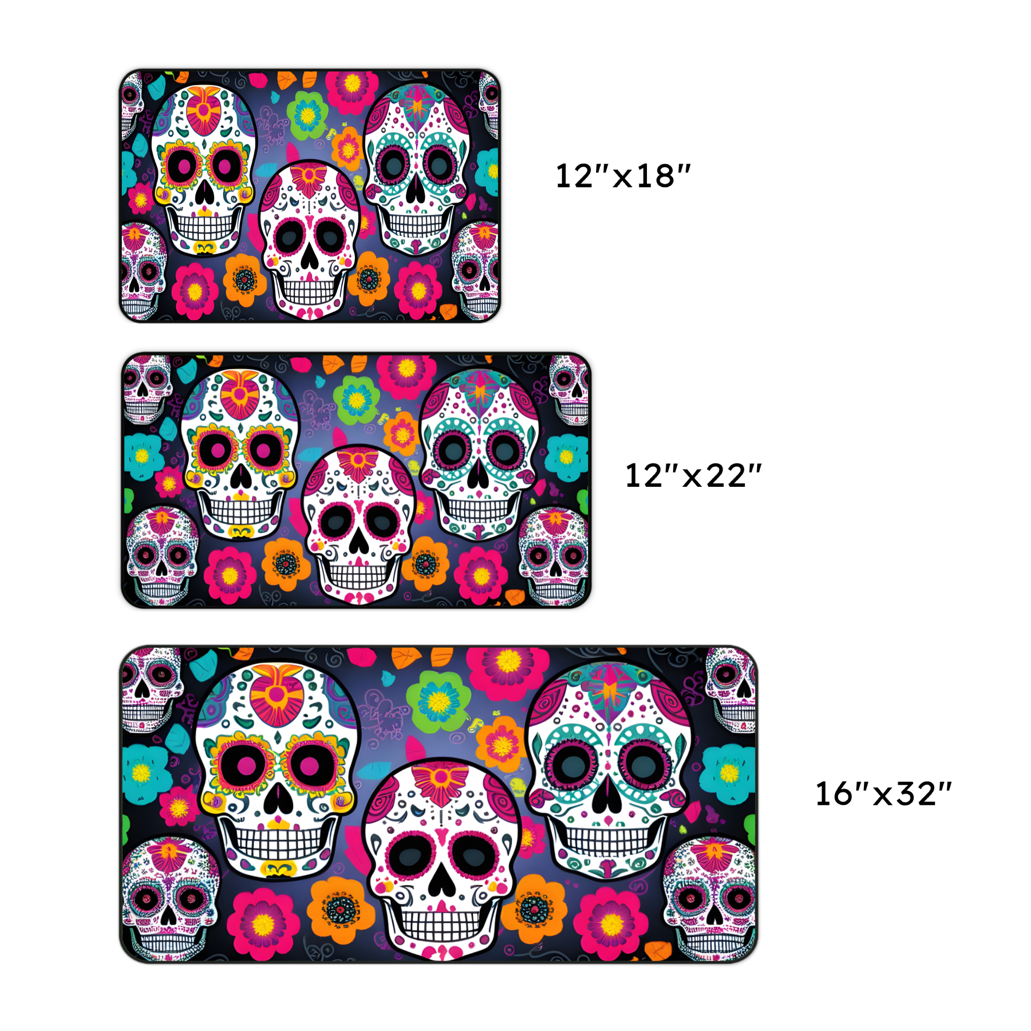 Sugar Skull Pattern Desk Mat