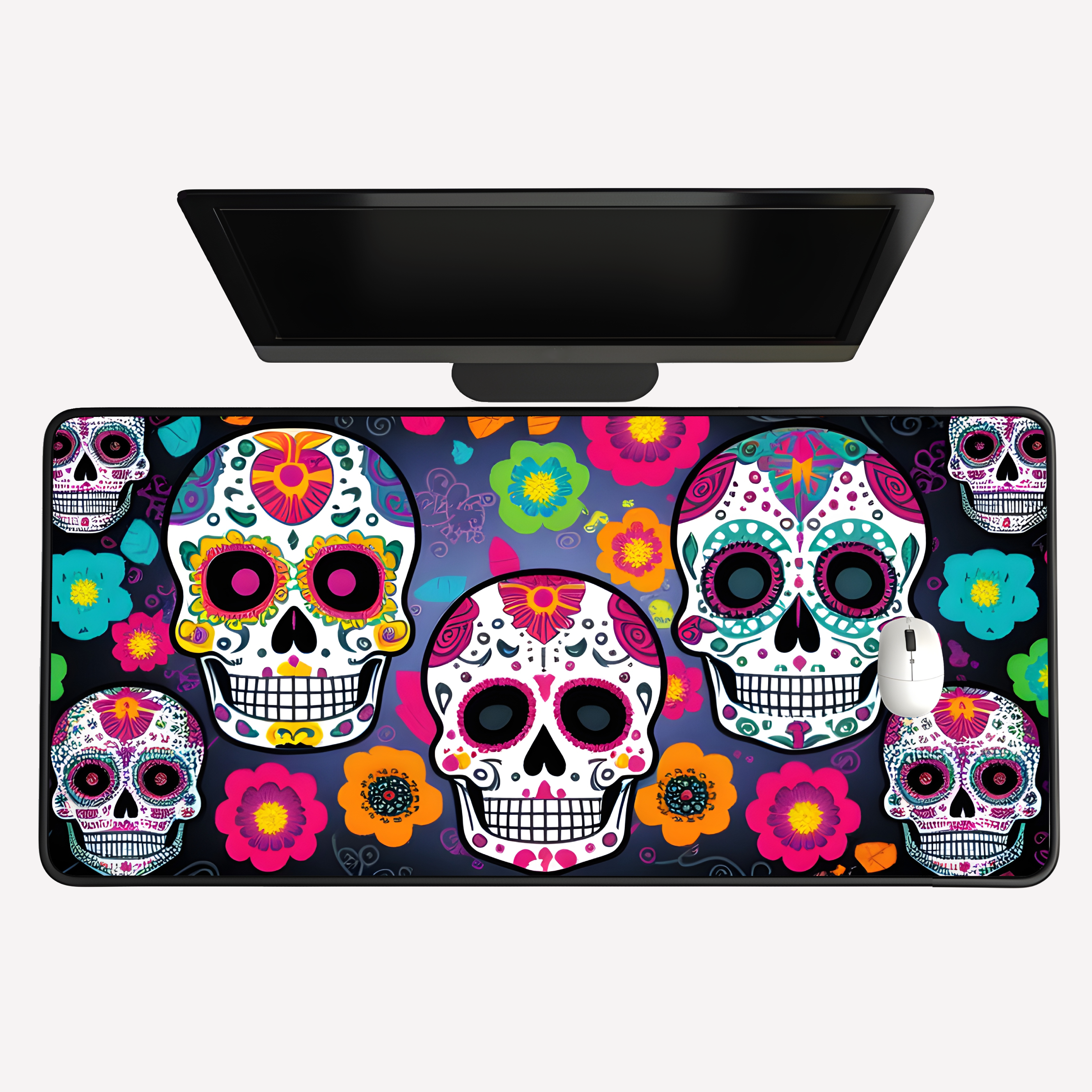 Sugar Skull Pattern Desk Mat