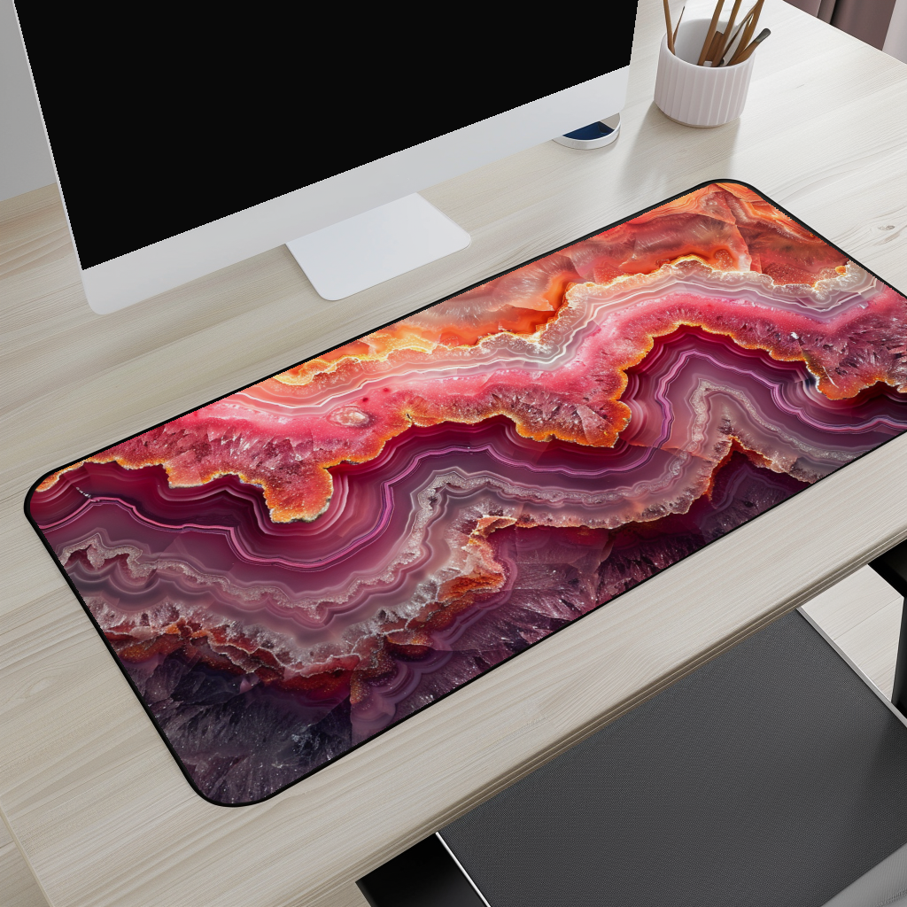Pink Agate Desk Mat