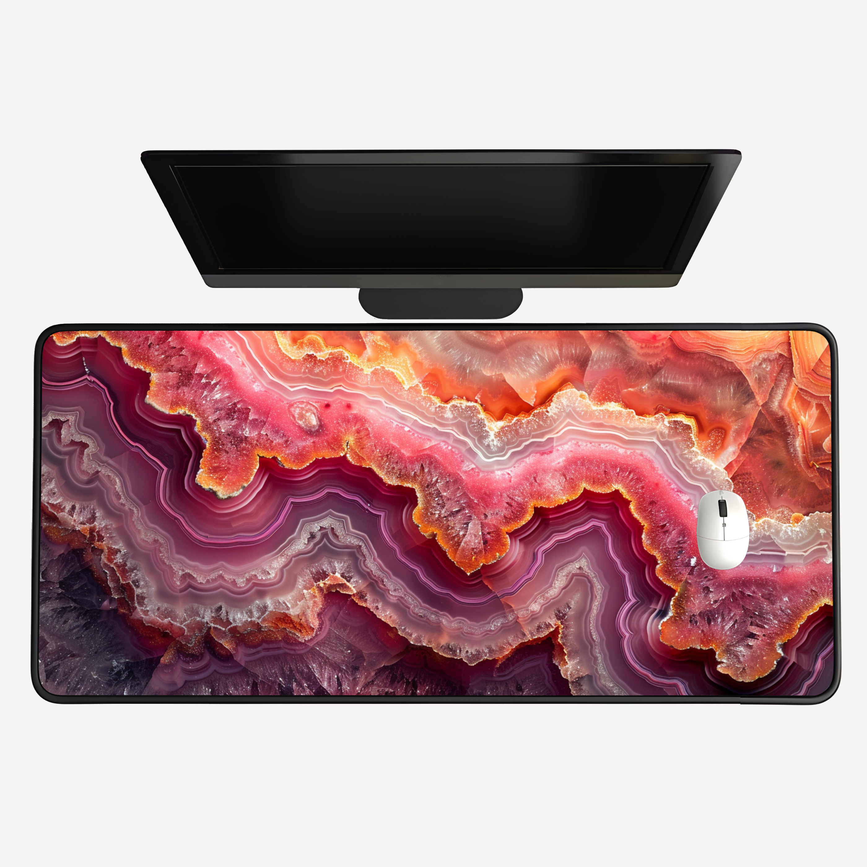 Pink Agate Desk Mat