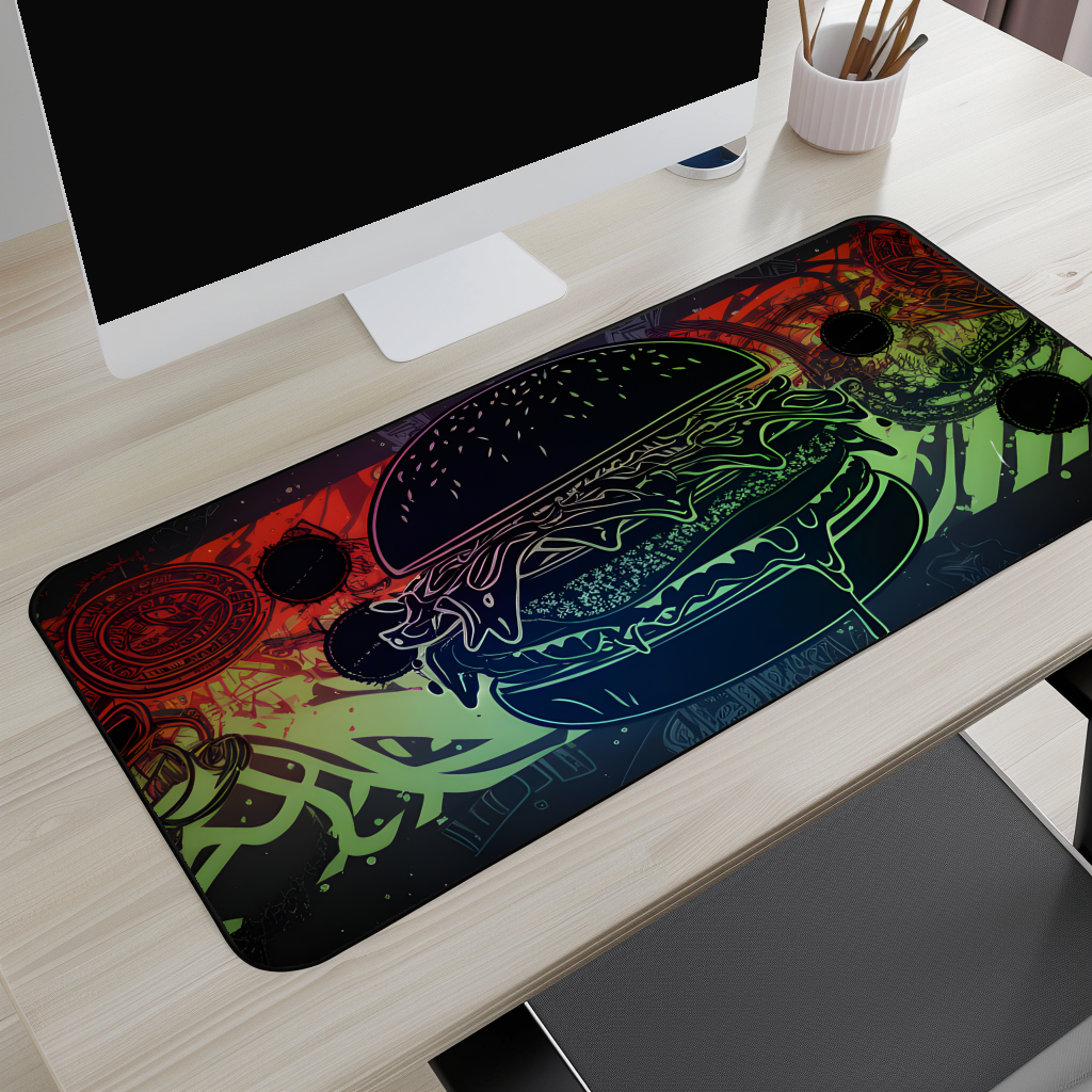 Grunge Burger Desk Mat
