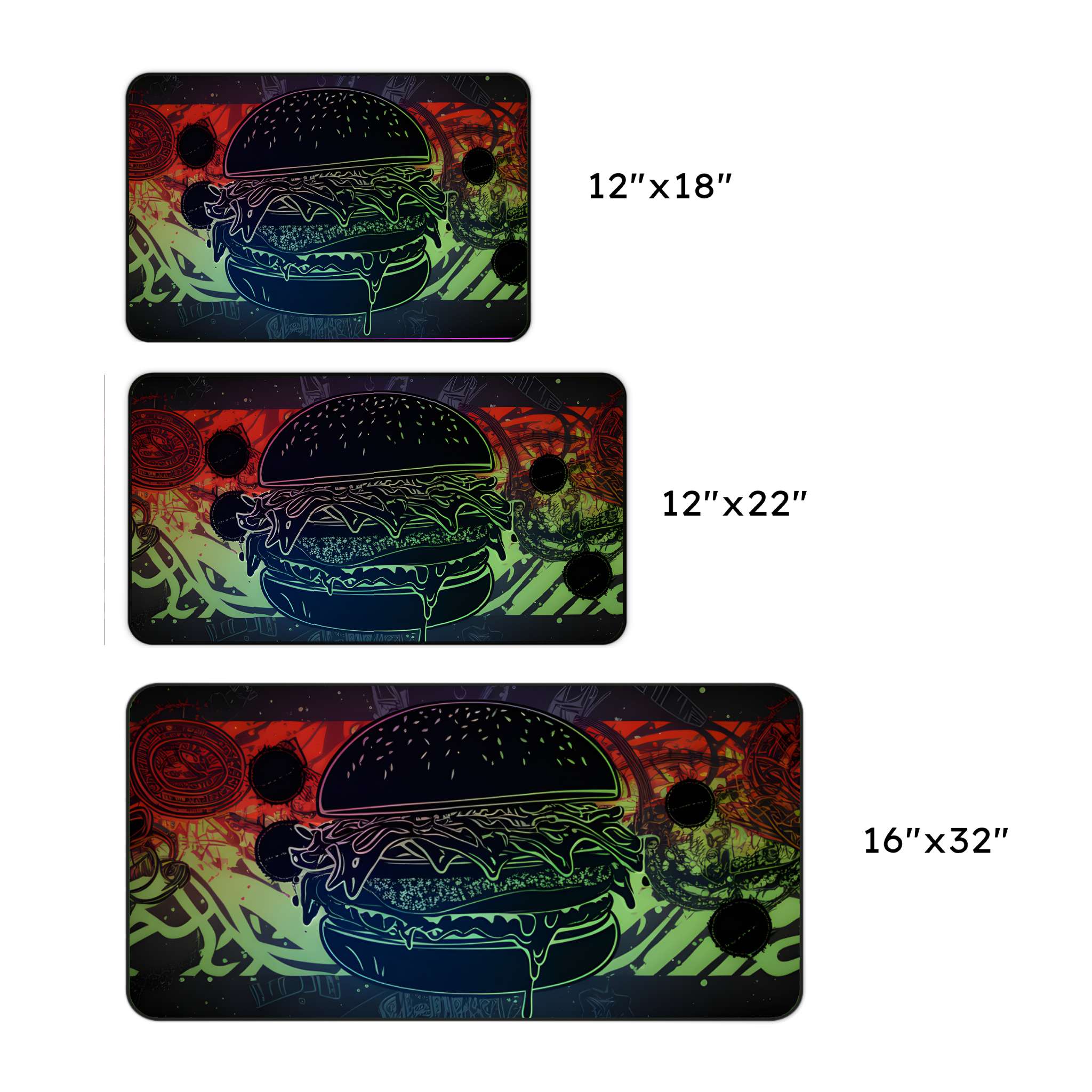 Grunge Burger Desk Mat