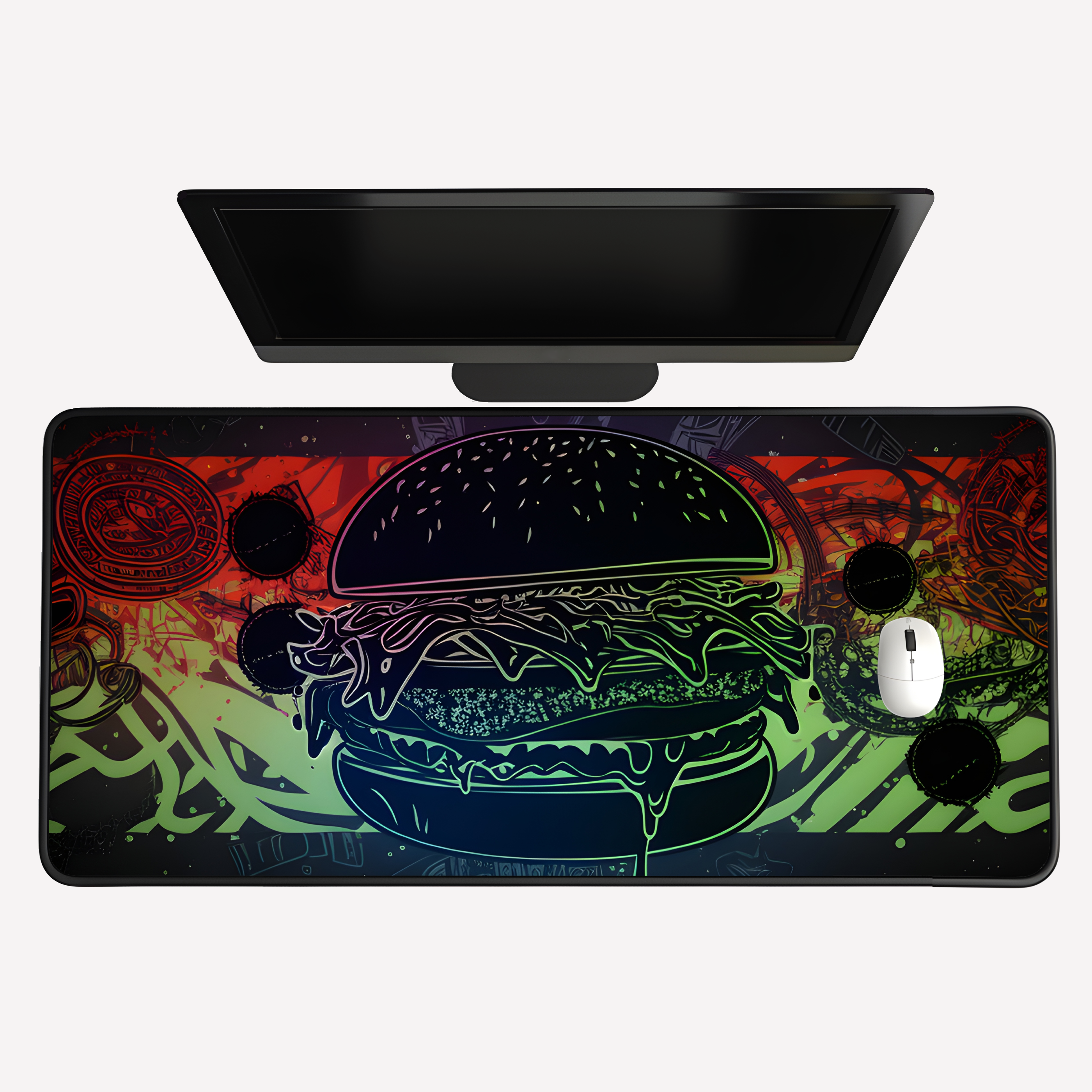Grunge Burger Desk Mat