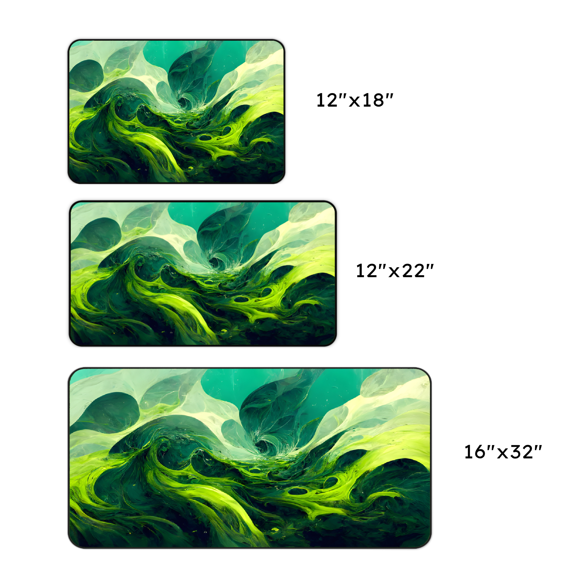 Green Swirl Desk Mat