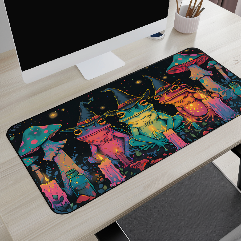 Witchy Frogs Desk Mat