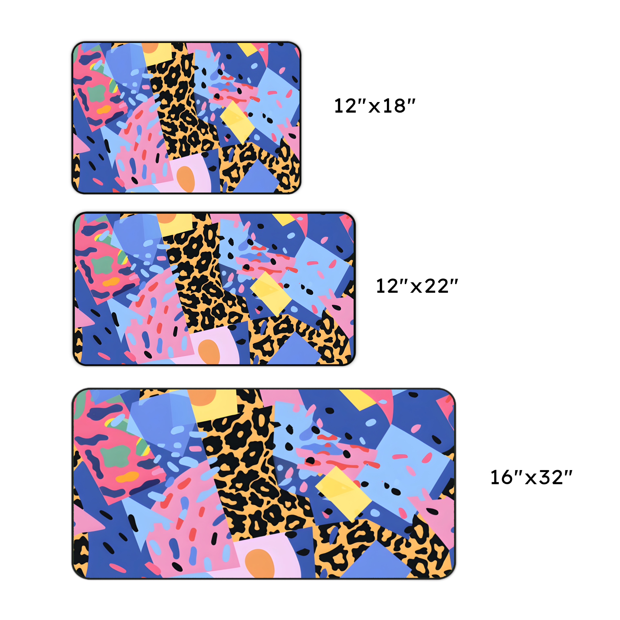 Colorful Retro Leopard Desk Mat
