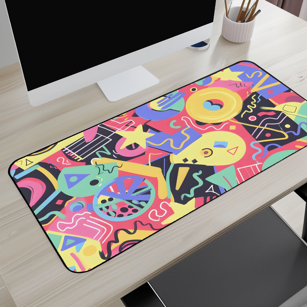 Retro 90s Memphis Desk Mat