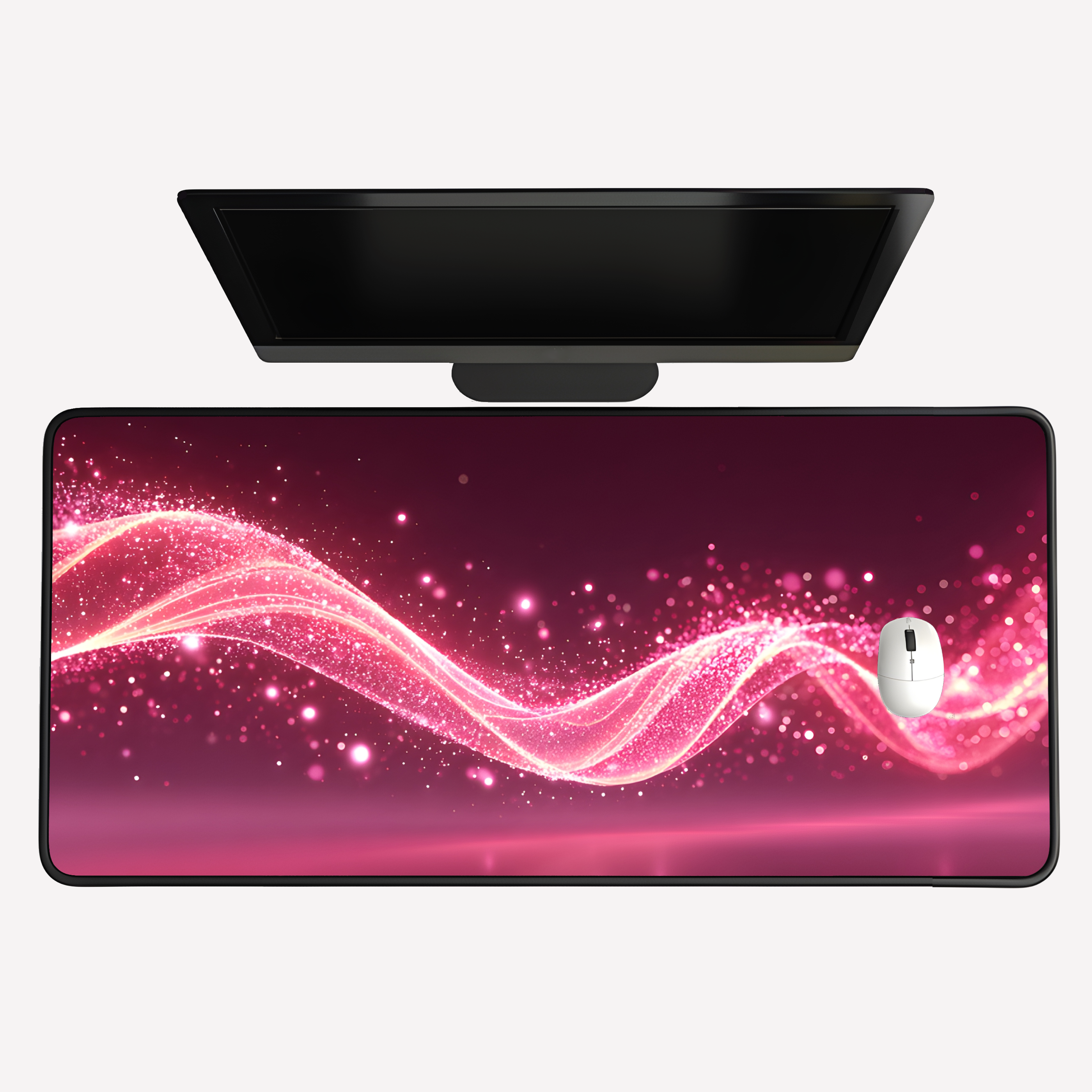 Pink Sparkle Wave Desk Mat