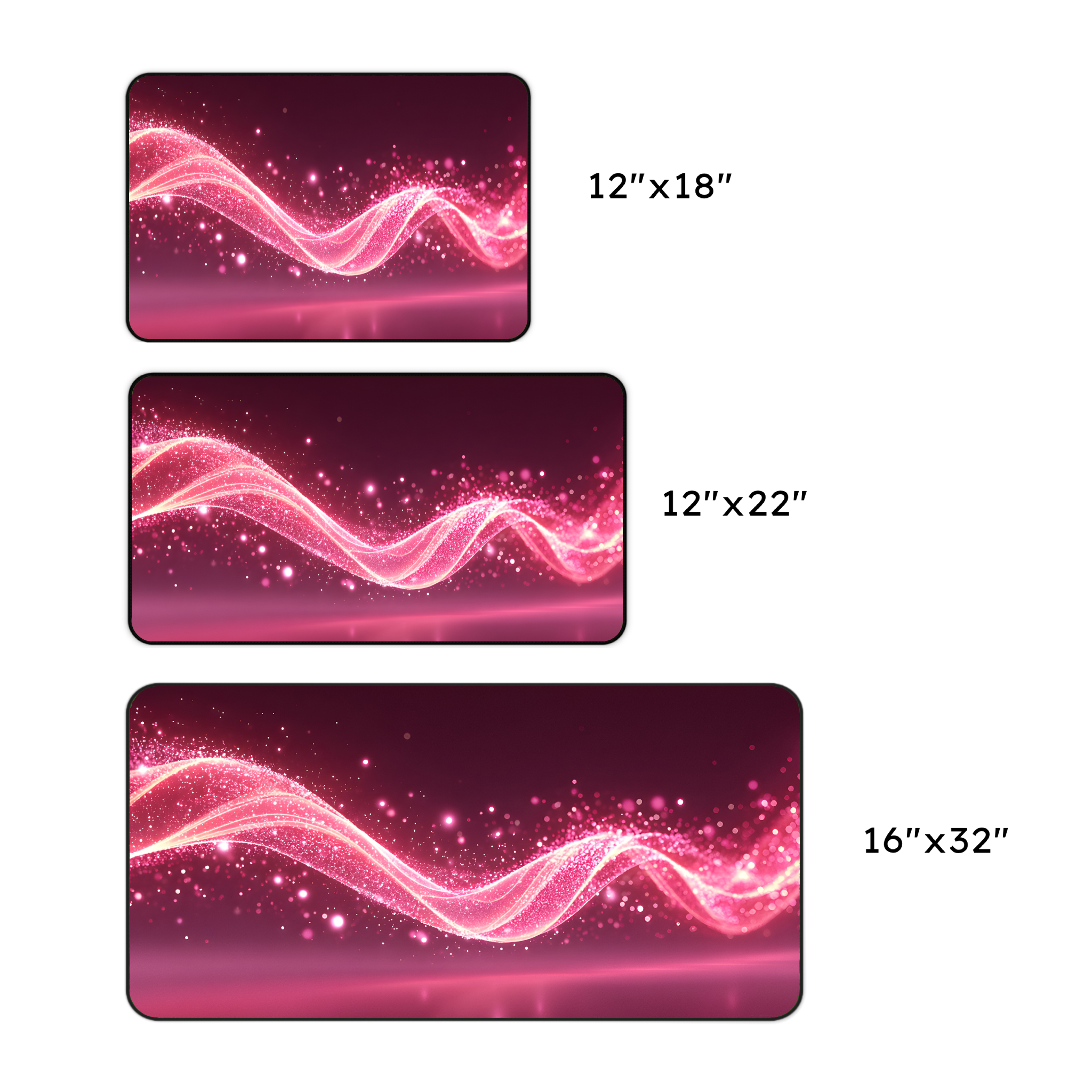 Pink Sparkle Wave Desk Mat