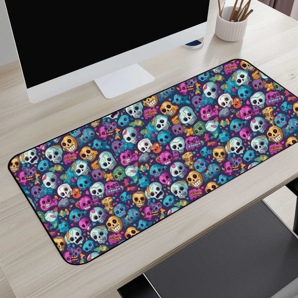 Colorful Skull Pattern Desk Mat
