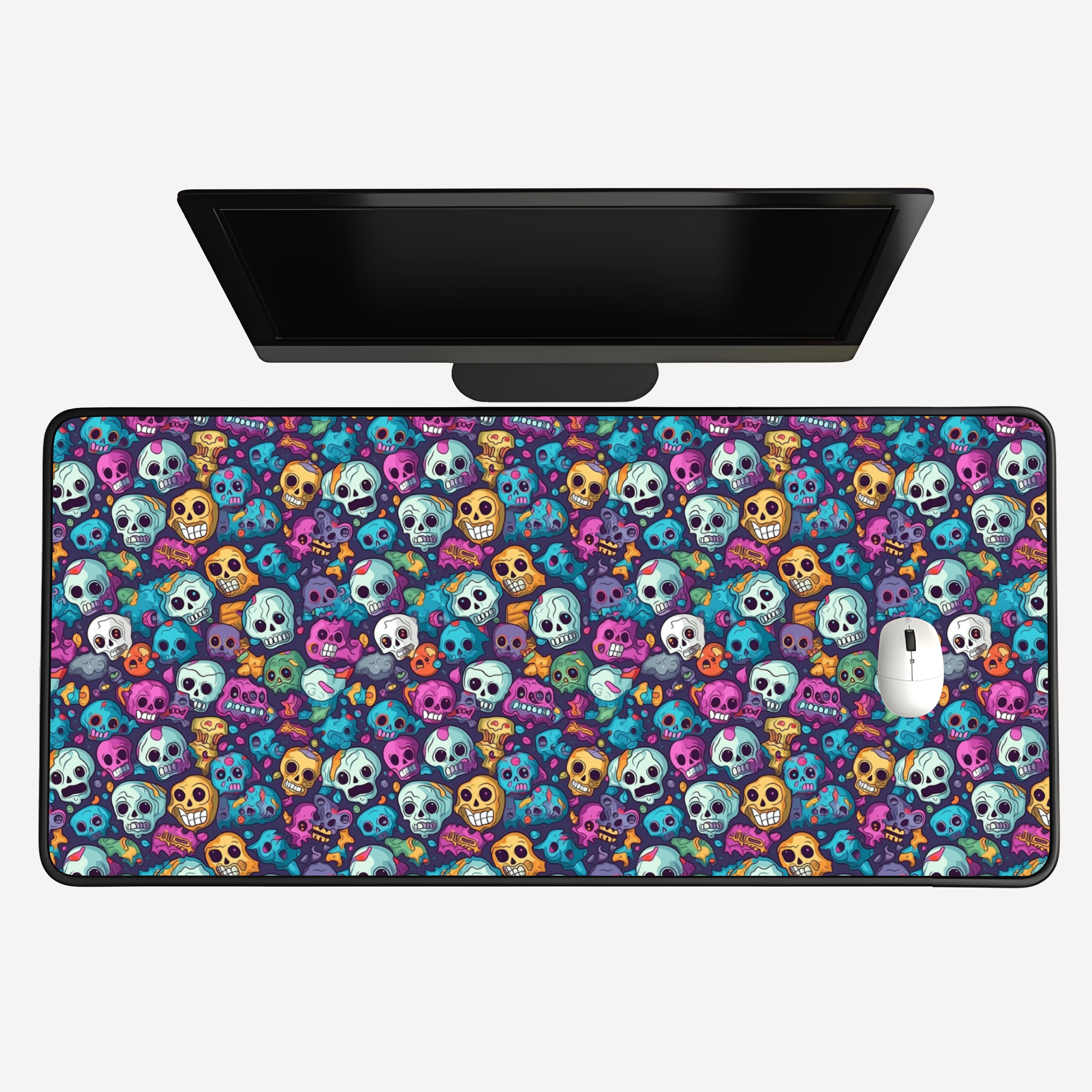 Colorful Skull Pattern Desk Mat