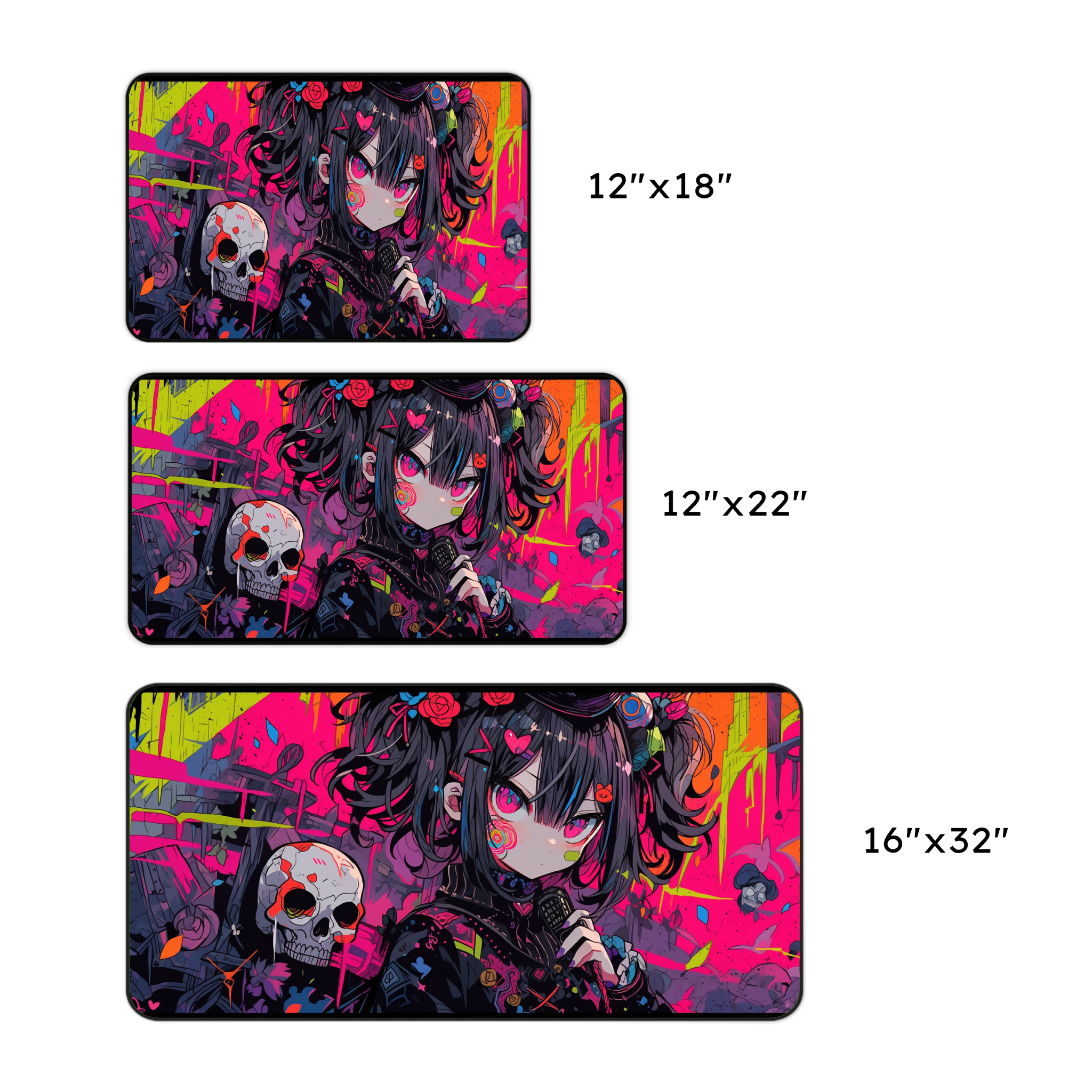Dark Girl Skull Desk Mat