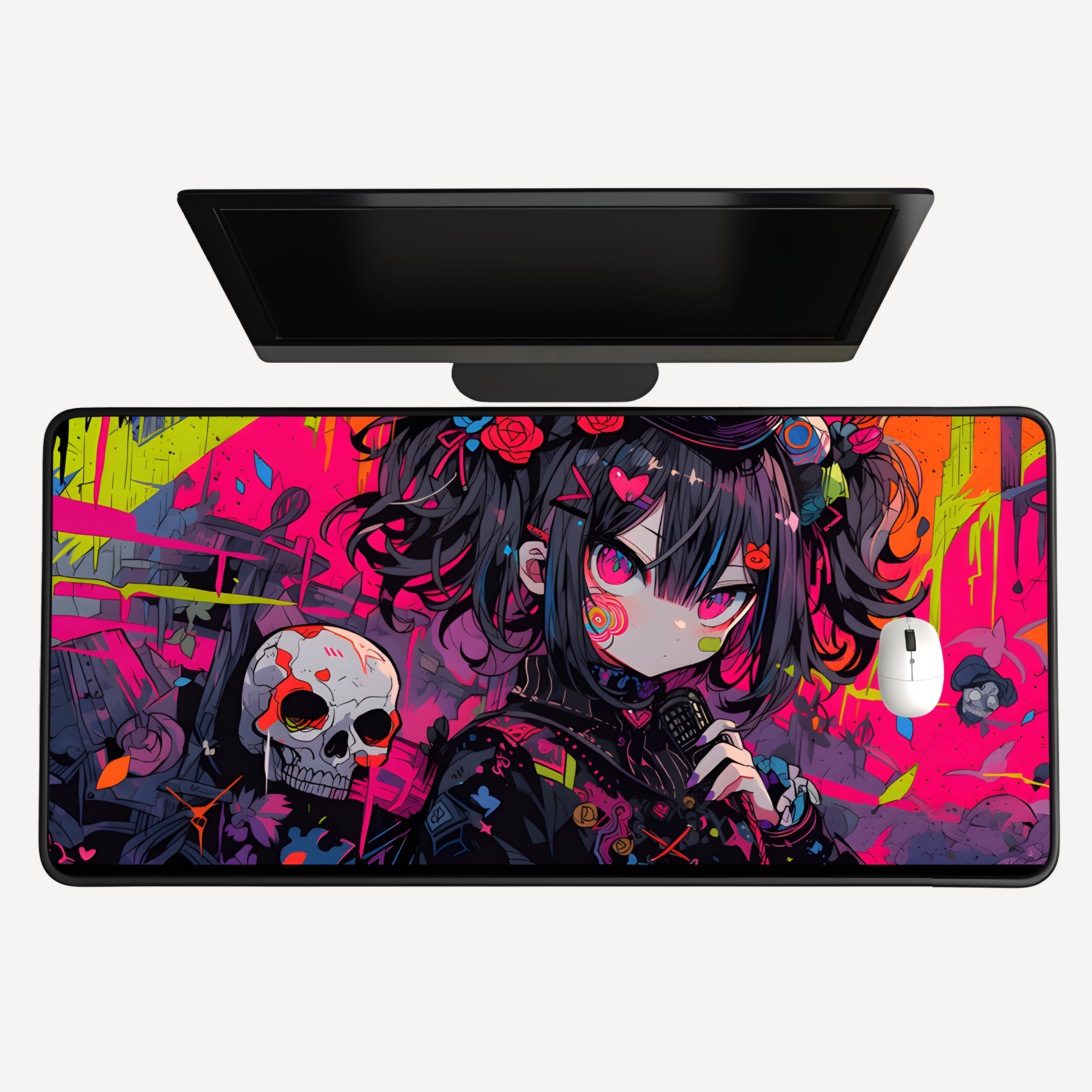 Dark Girl Skull Desk Mat
