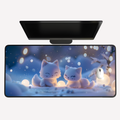 Cute Winter Foxes Desk Mat
