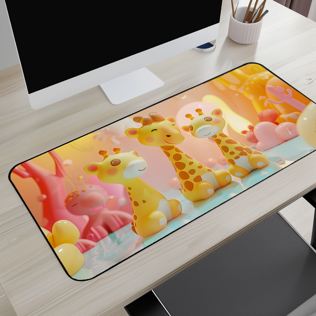 Giraffe Family Desk Mat