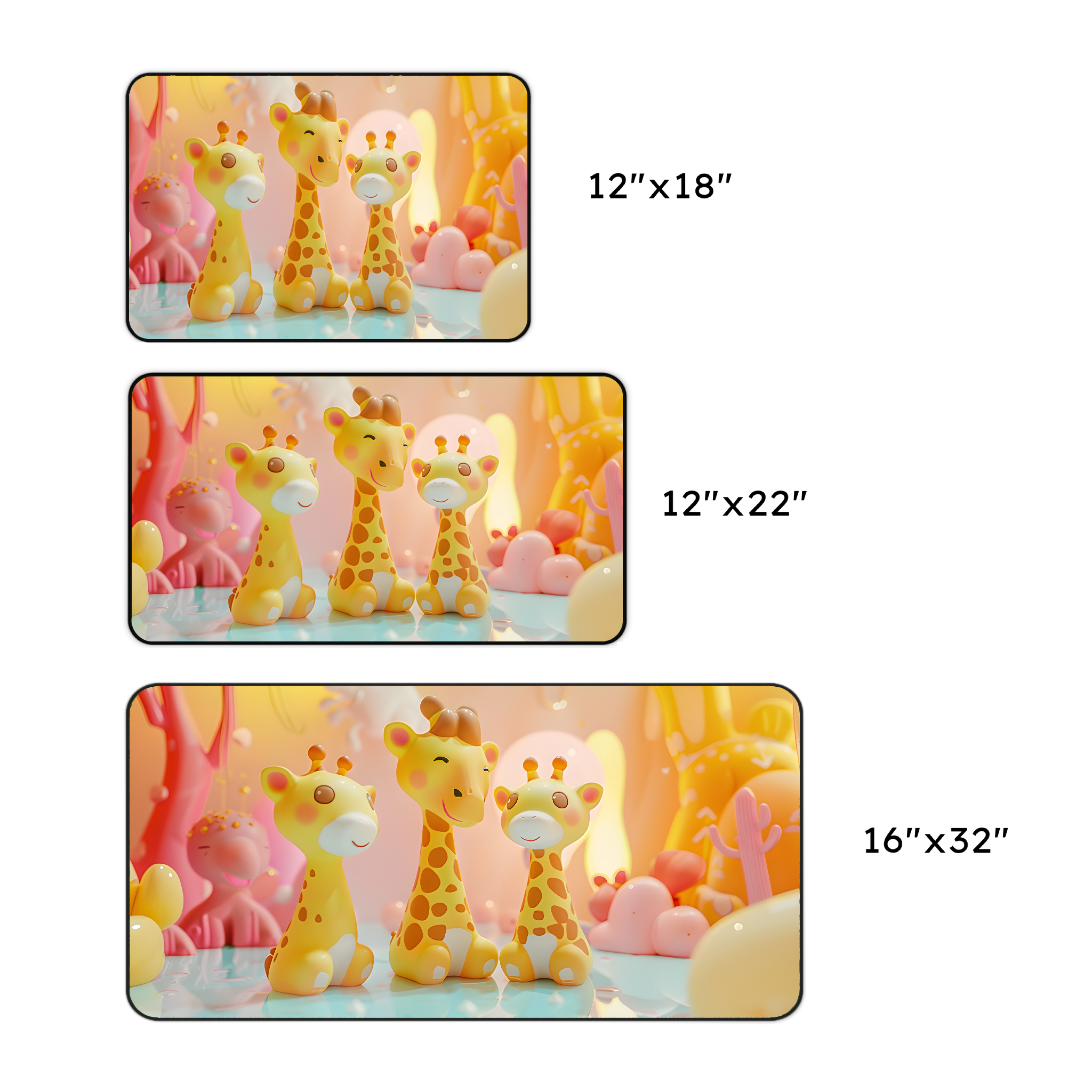 Giraffe Family Desk Mat