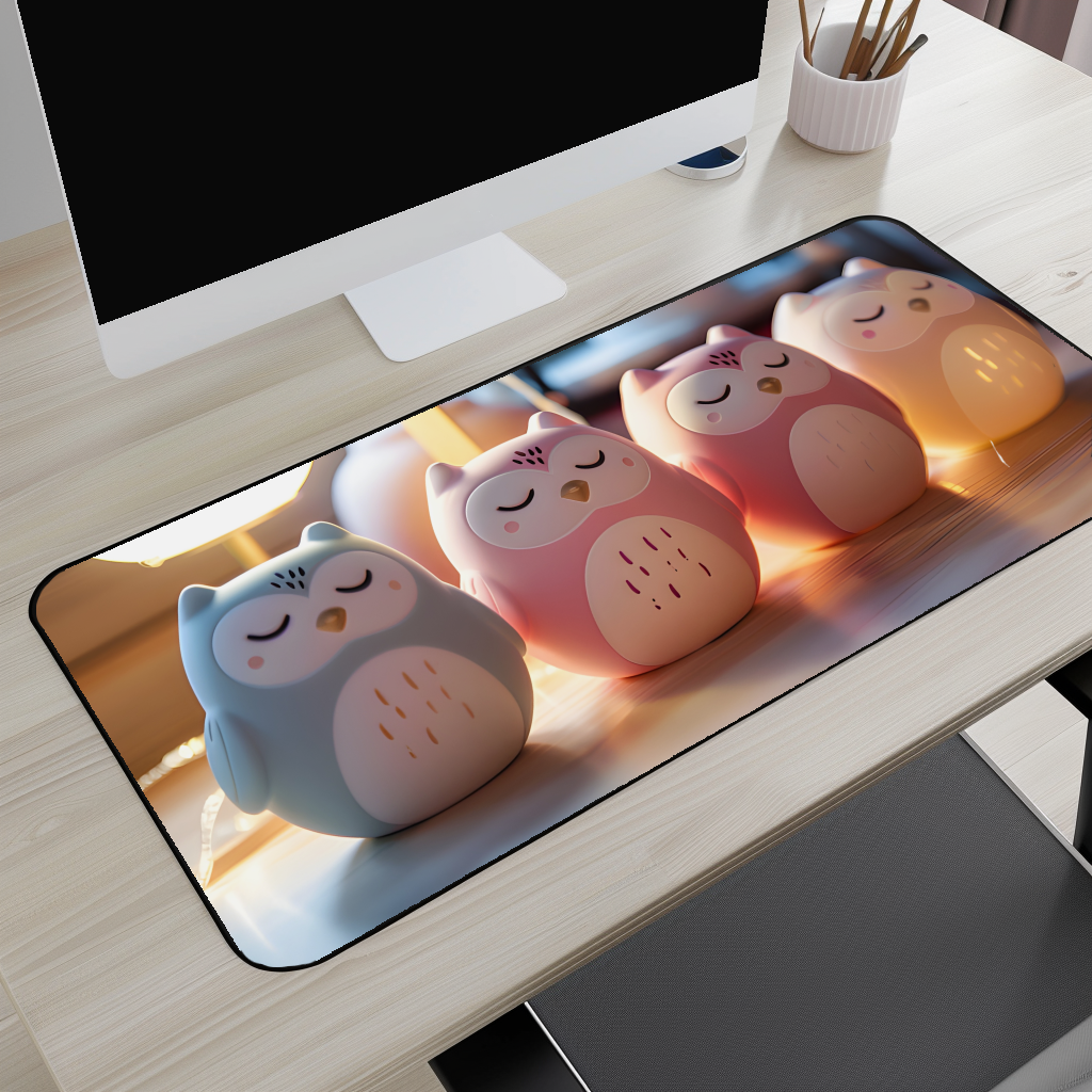 Sleeping Owls Desk Mat