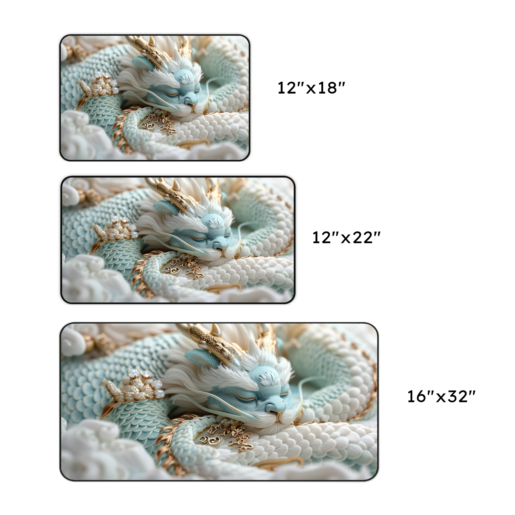 Serene Celestial Dragon Desk Mat
