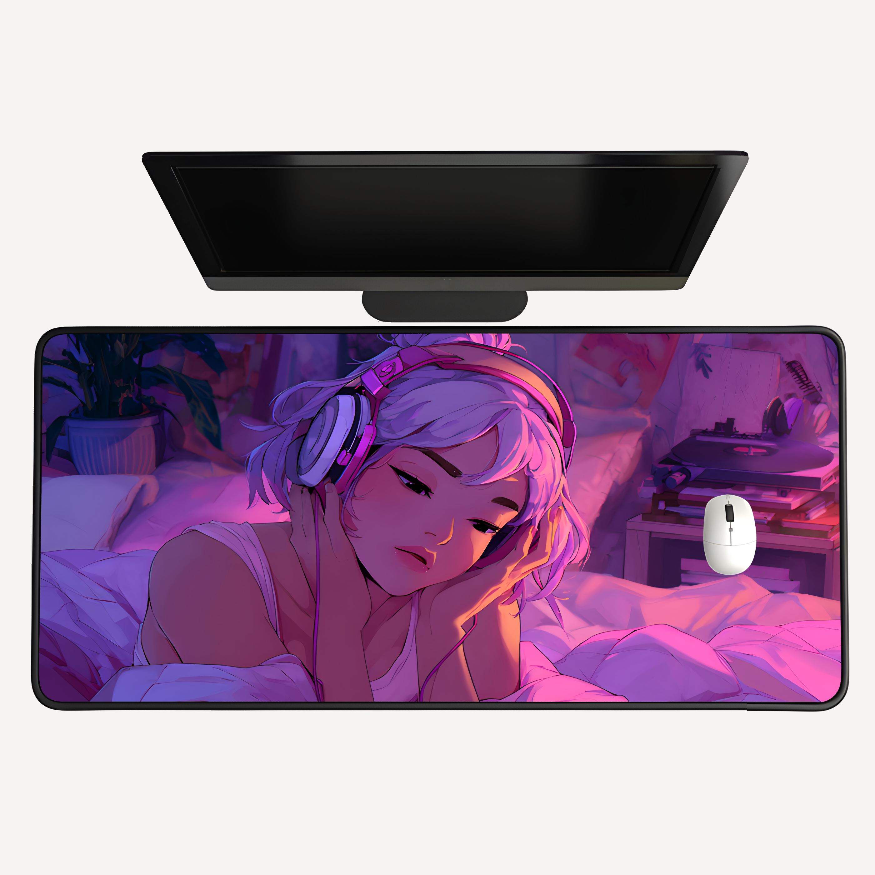 Aesthetic Music Girl Desk Mat