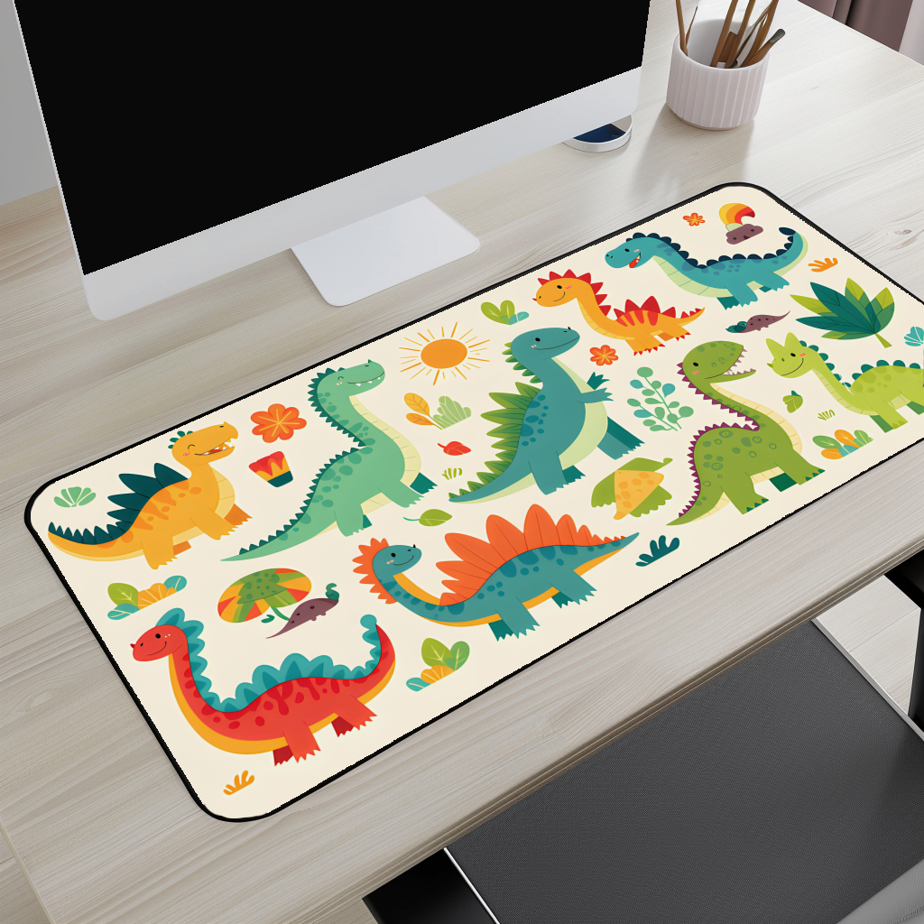 Cute Colorful Dino Desk Mat