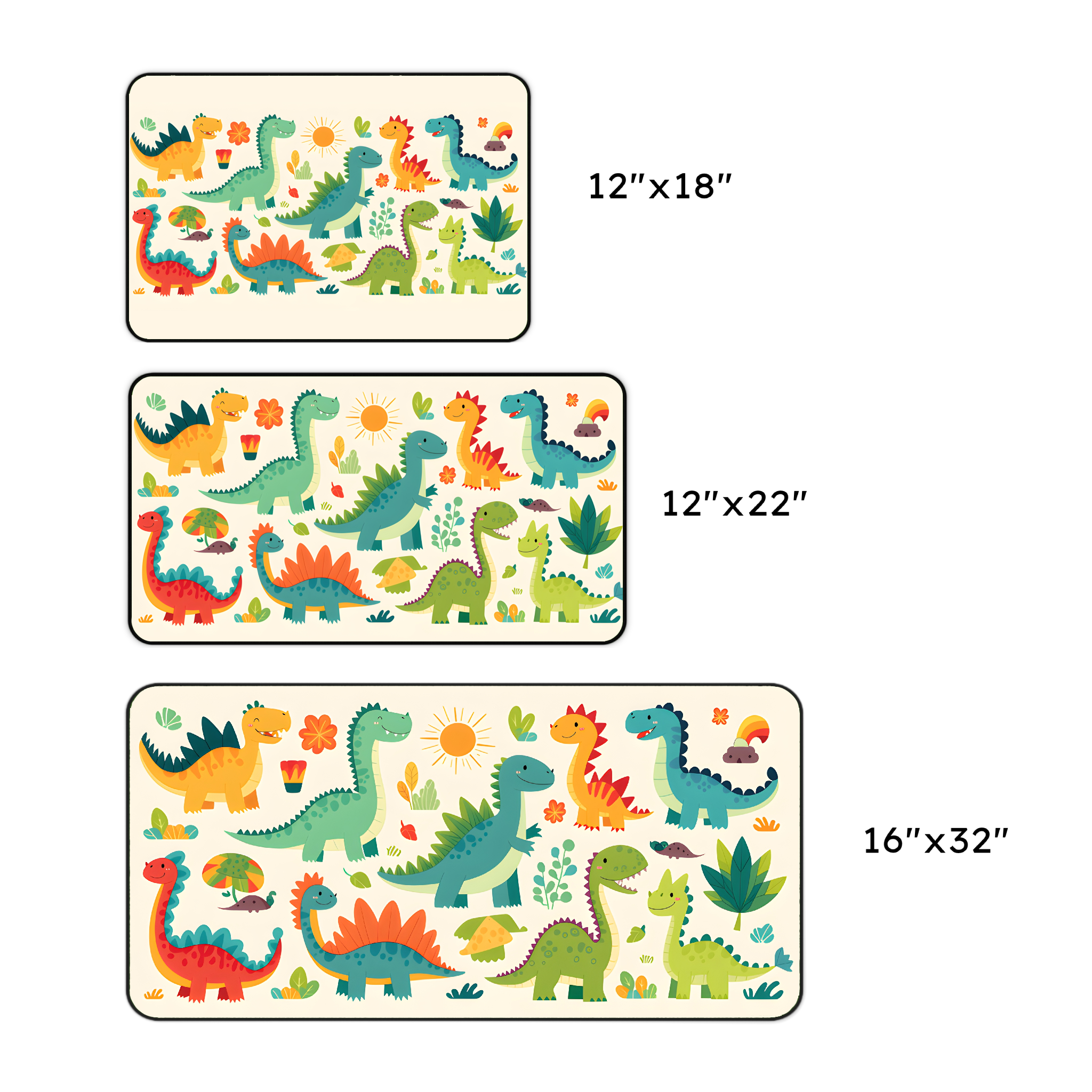 Cute Colorful Dino Desk Mat