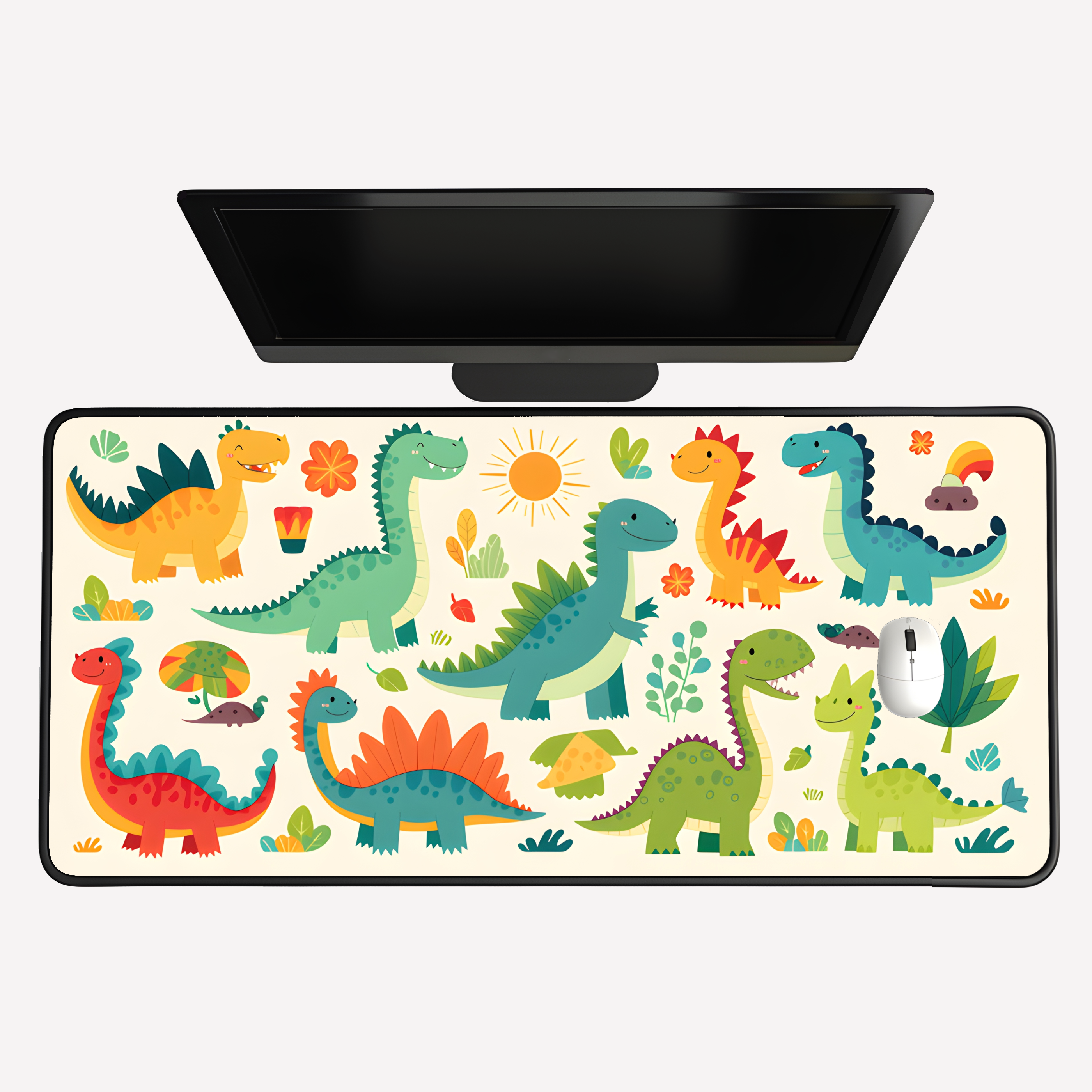 Cute Colorful Dino Desk Mat