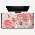 Pink & White Roses Paint Desk Mat